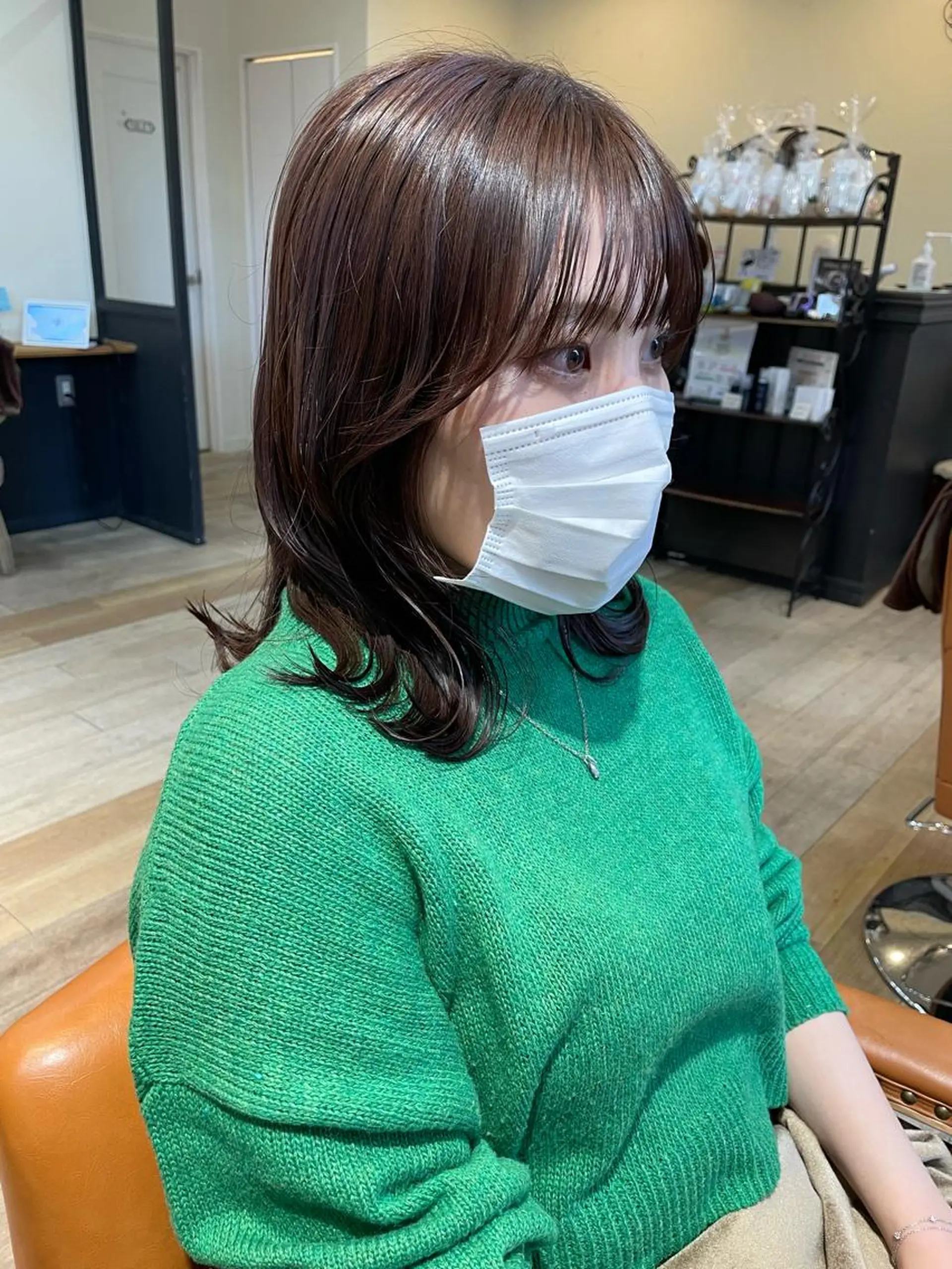 ミディアム ピンクブラウン 亀川蓮 Agu hairのヘアスタイル