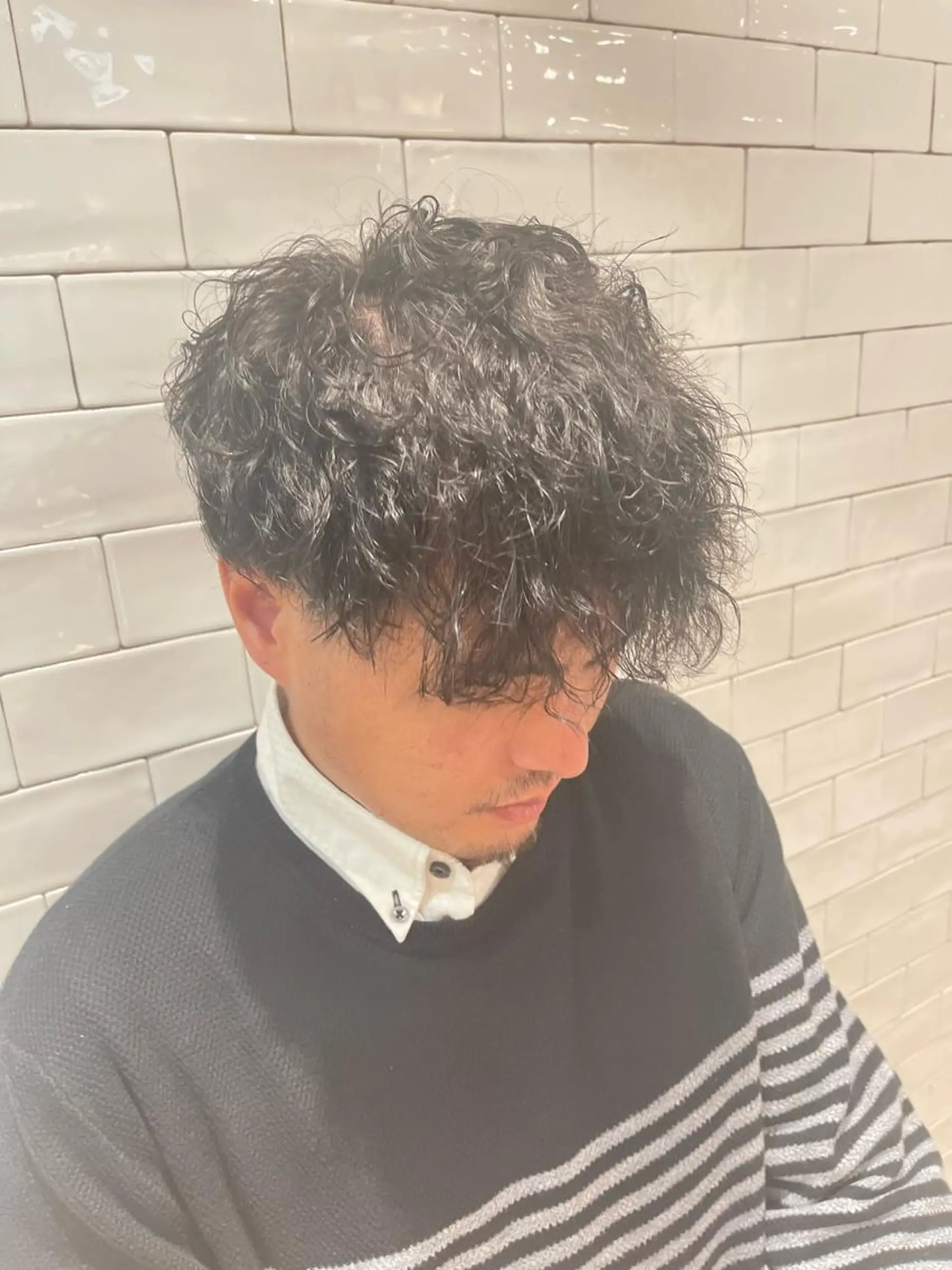 パーマ メンズ カット パーマ &chaLme   心斎橋所属・emi/髪質改善/ 韓国風/艶カラーのヘアスタイル