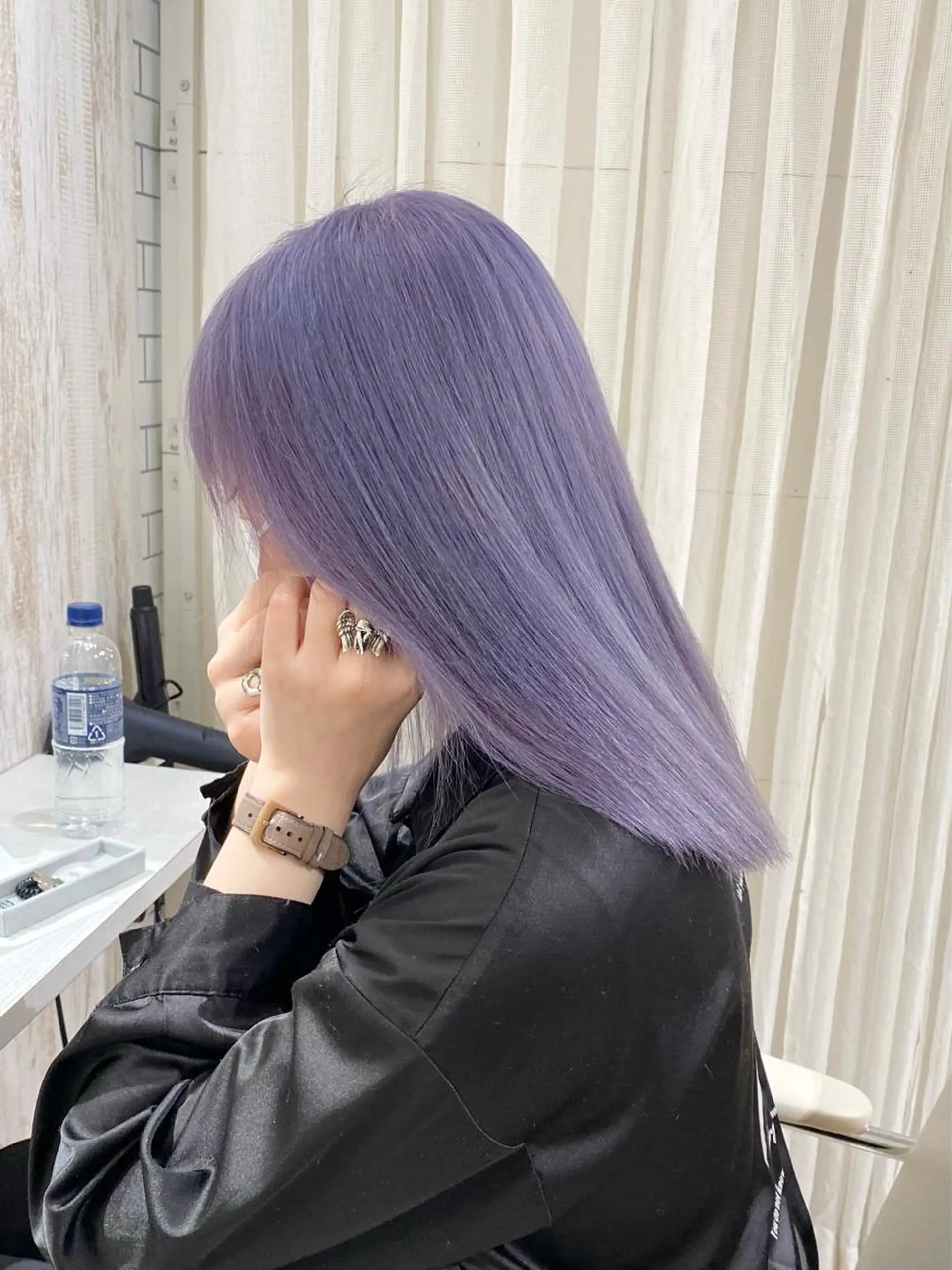 セミロング カラー シールエクステ ブリーチ ケアブリーチ ダブルカラー ハイライトカラー 🌙HIZUKI🌙 ハイトーン 艶髪のヘアスタイル