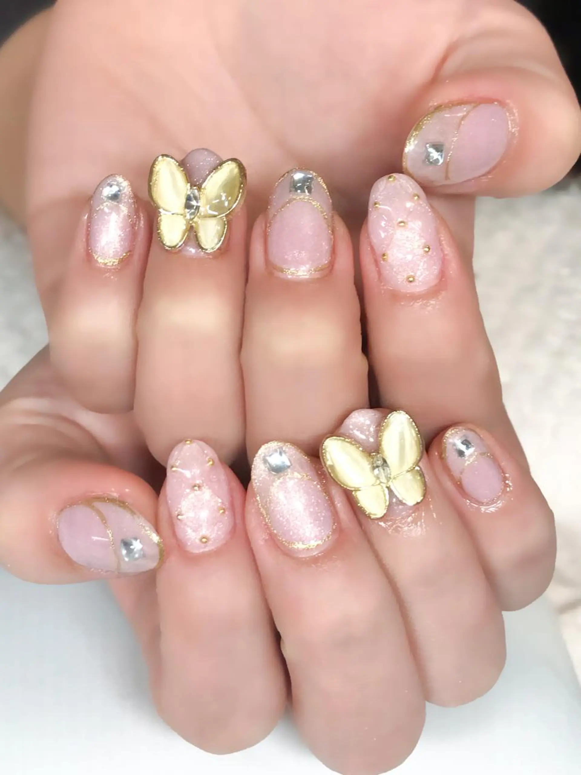ネイル フレンチネイル ジェルネイル キラキラネイル 韓国ネイル ワンホンネイル Nyanco Nailのネイルデザイン