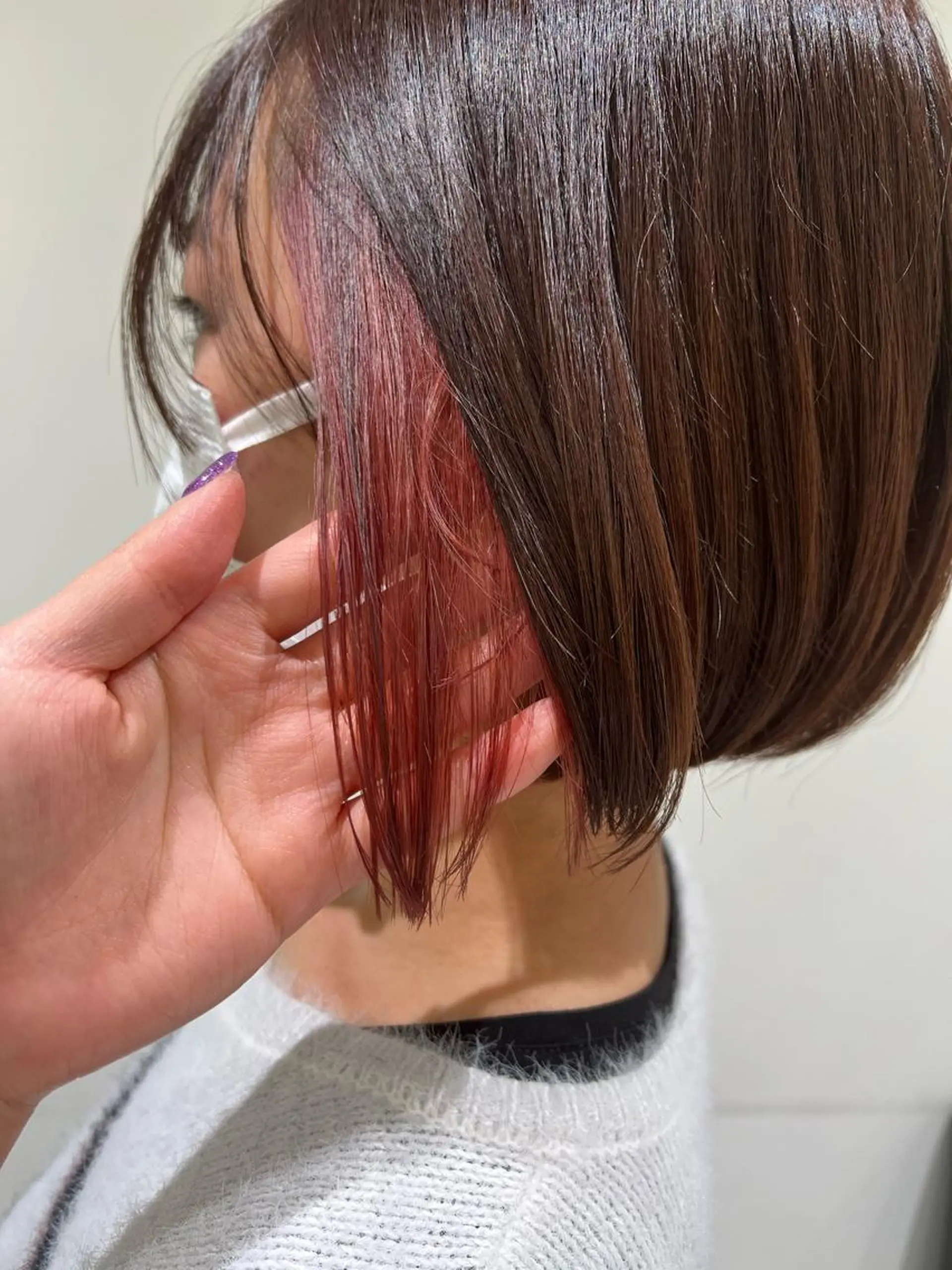 ミディアム カラー ラベンダーカラー ラベンダーピンク ピンクカラー ヘアカラー トリートメント 【暖色カラー特化】 中山由梨のヘアスタイル
