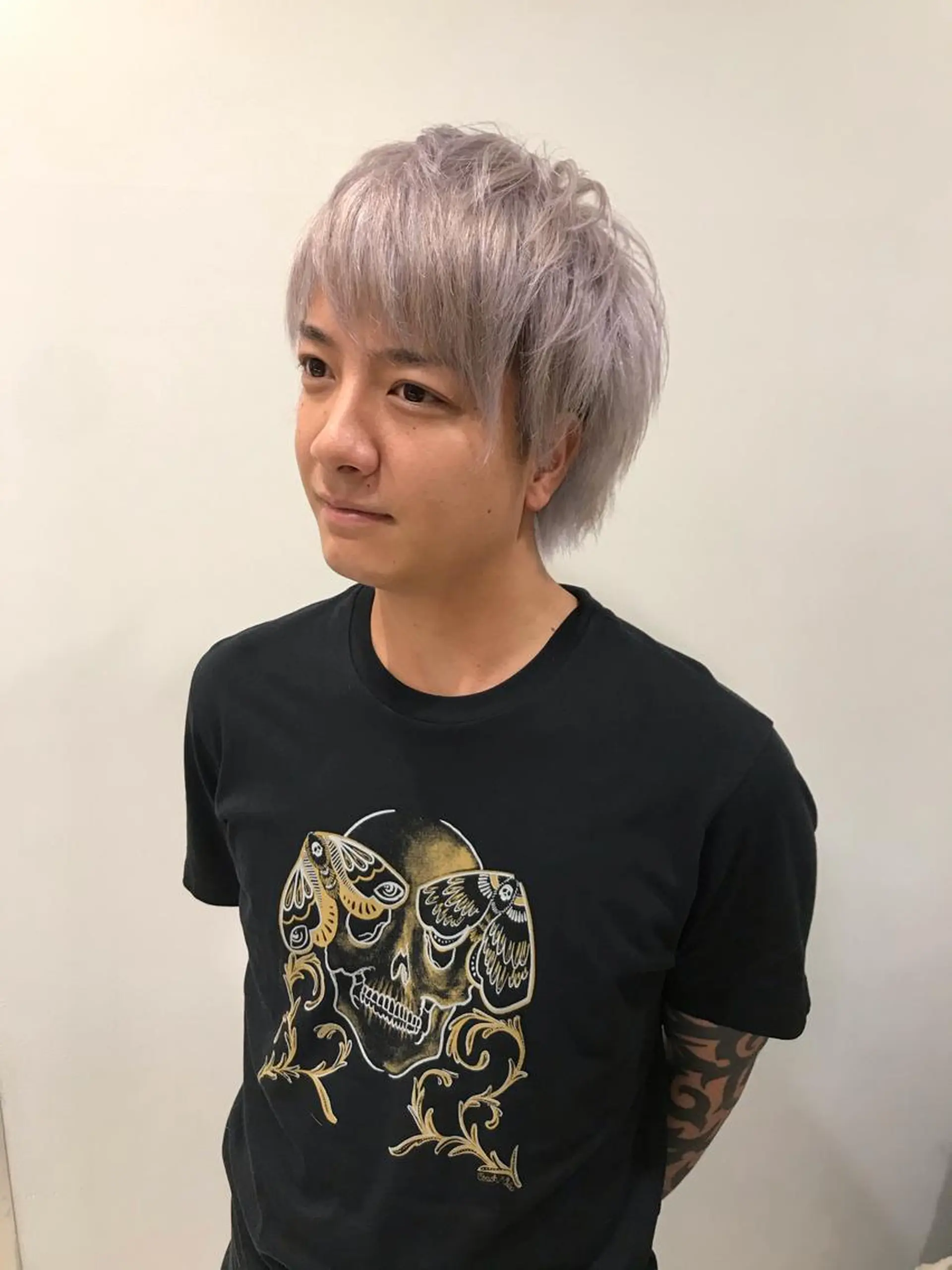 ショート カラー メンズ クロスパーマ松永裕久 似合わせカットのヘアスタイル