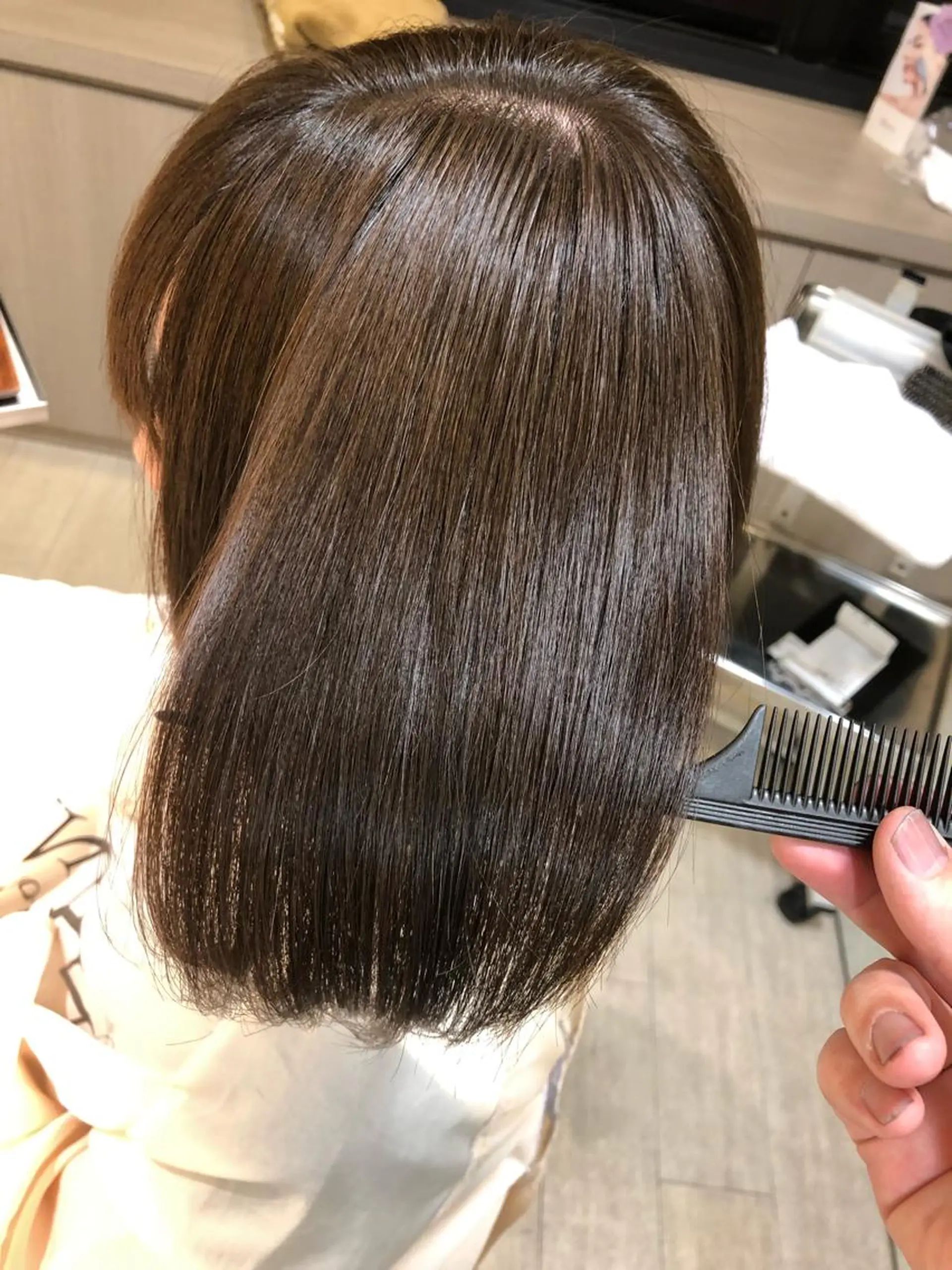 セミロング 縮毛矯正 ブリーチ/髪質改善 NYNY大久保のヘアスタイル