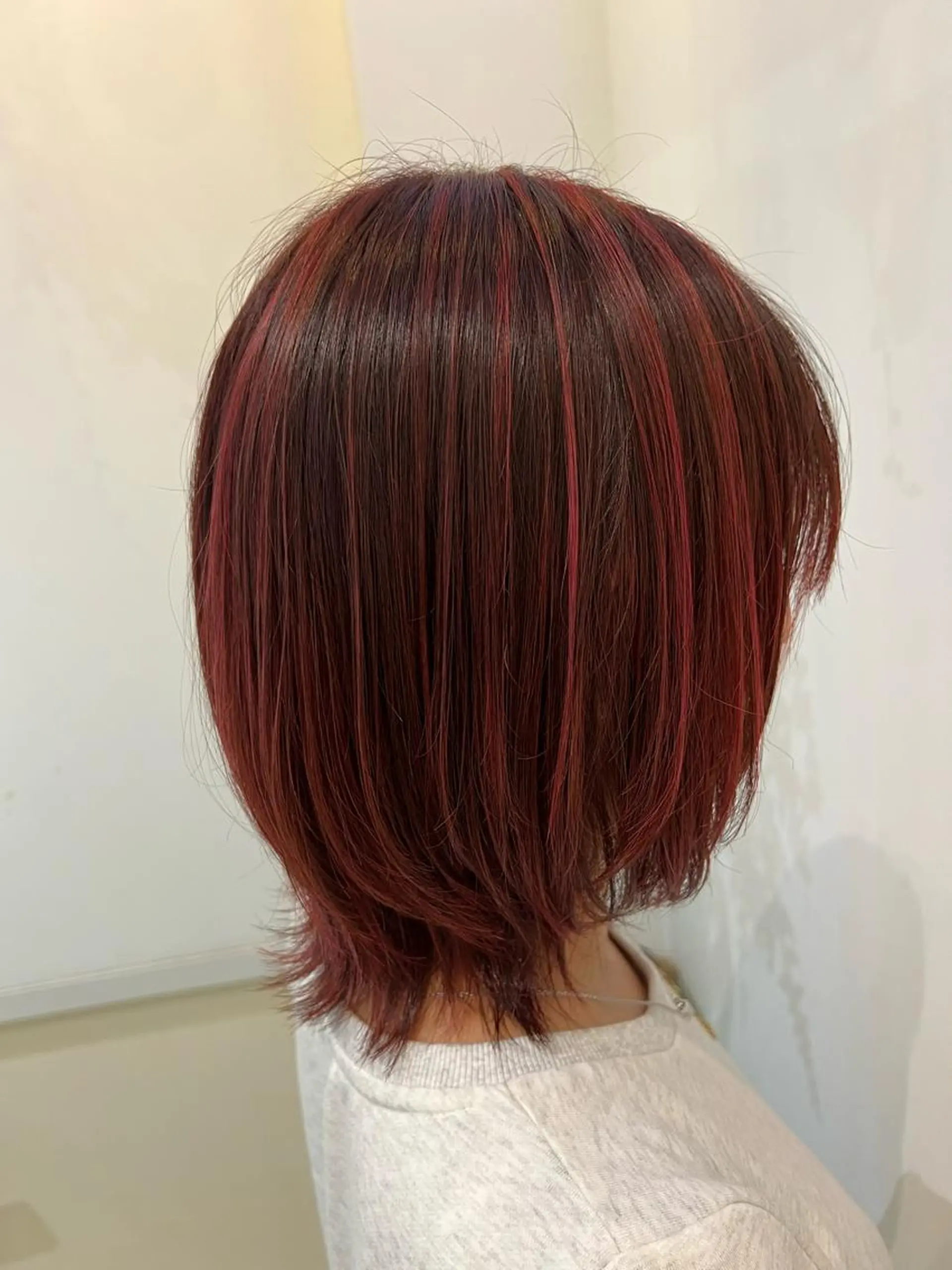 カラー ブリーチしない暖色 カラー🥀杉 優菜のヘアスタイル