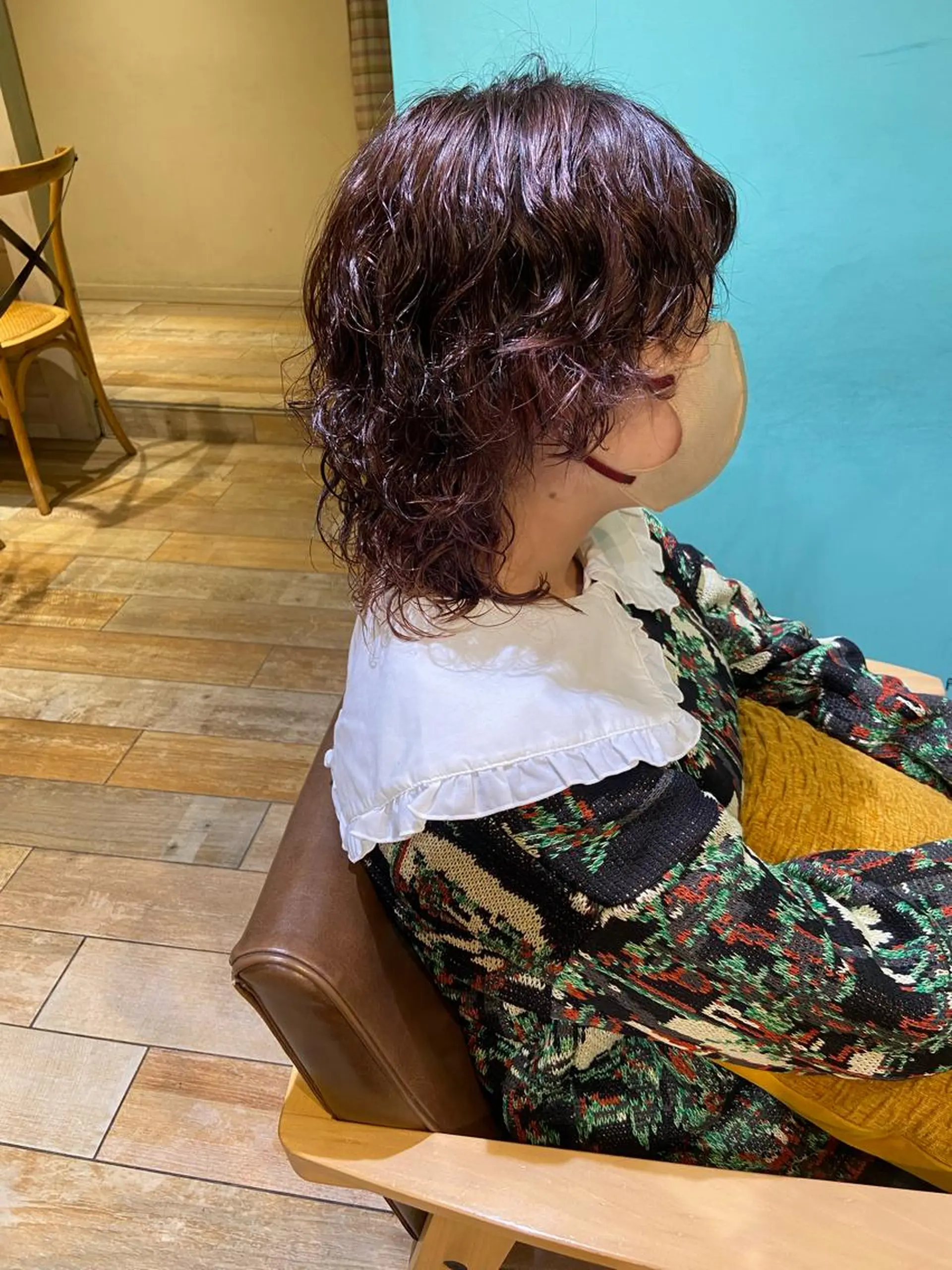 ショート カラー パーマ レッドカラー ウルフカット カット ヘアカラー パーマ 🐺ウルフ/レイヤー 似合わせ‎🤍沙羅のヘアスタイル