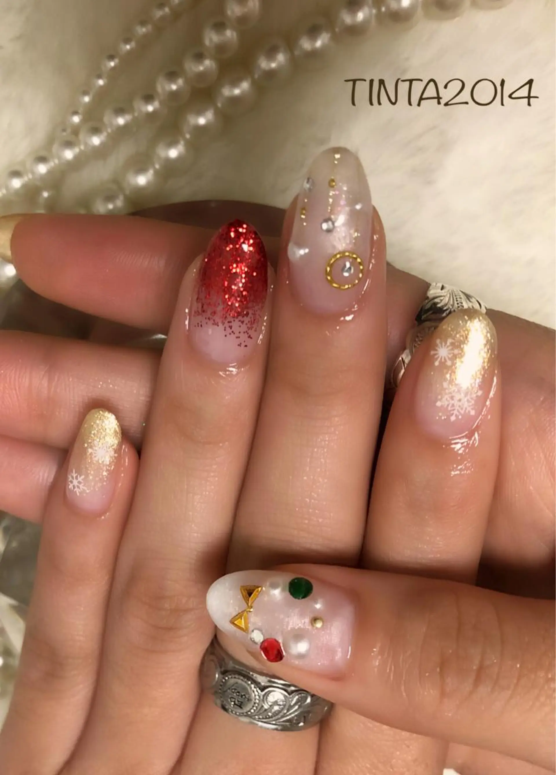 ネイル 冬ネイル クリスマス ネイルサロン ティンタ所属・馬場 典子のネイルデザイン