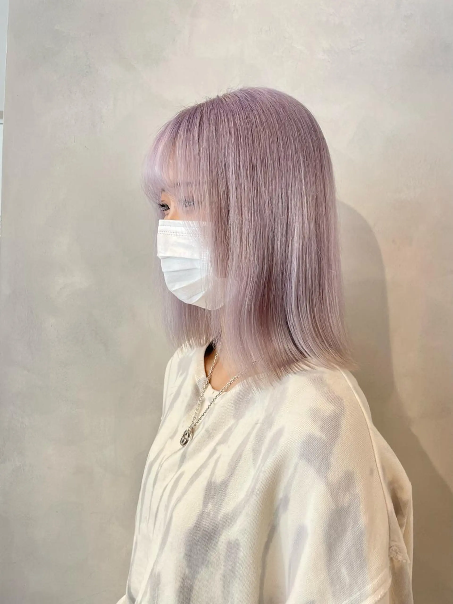 ミディアム カラー ラベンダーカラー ハイトーン×レイヤー /遠藤将太のヘアスタイル