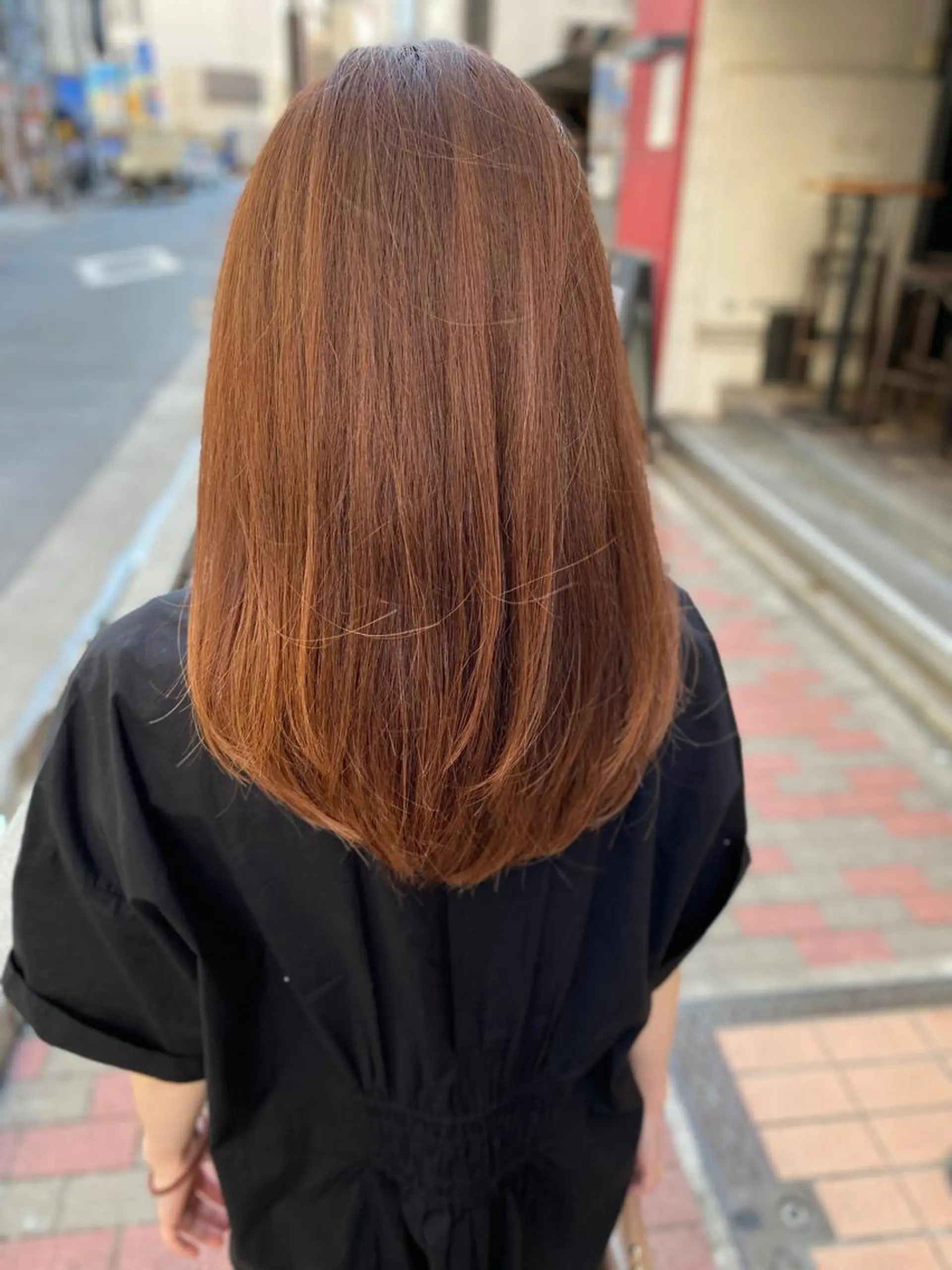 ミディアム カラー アプリコットブラウン ブラウンカラー イルミナカラー トリートメント 【代表】田川 祐也のヘアスタイル