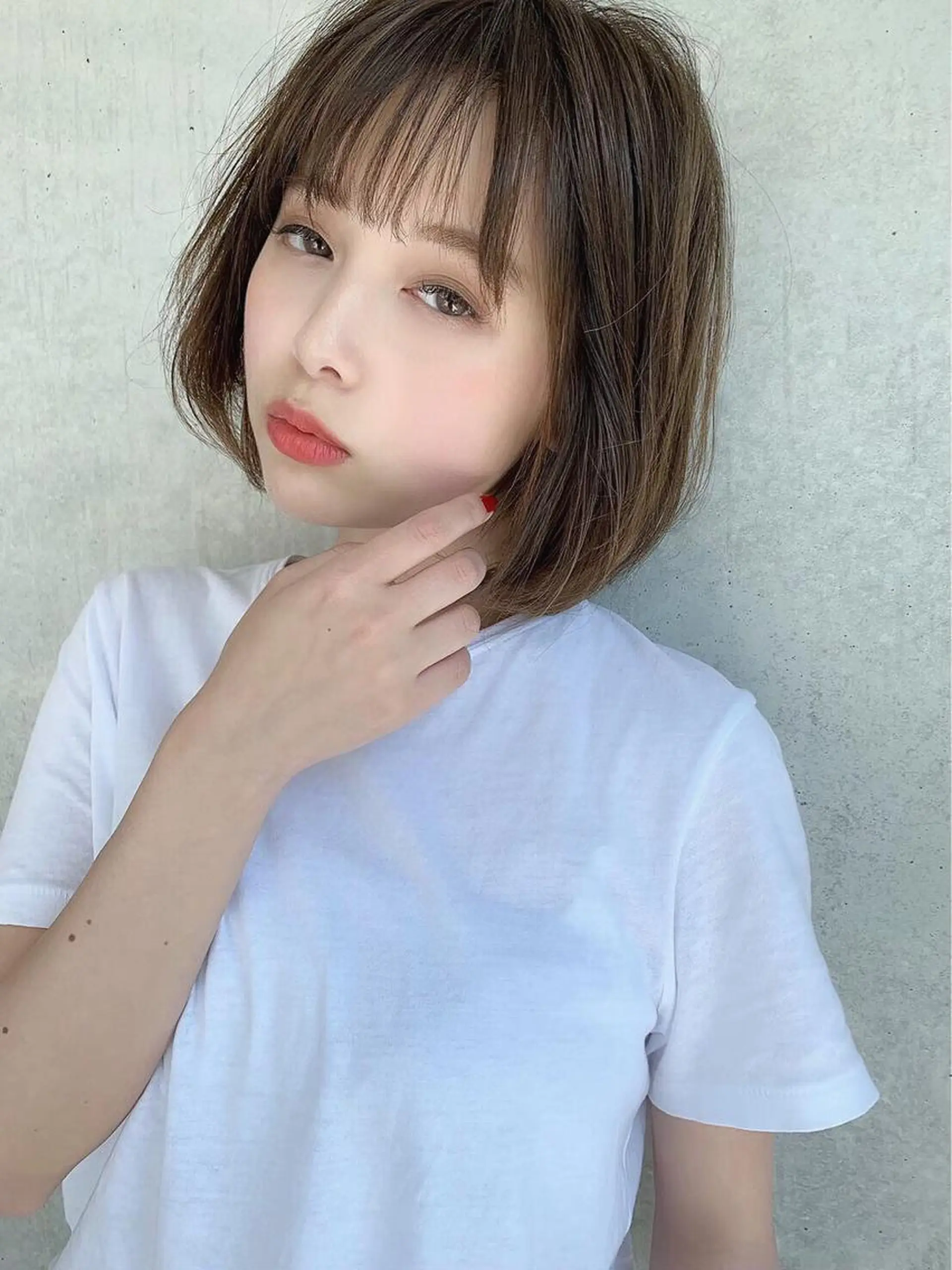 セミロング カラー 🥞ベージュ系カラー 【すずきりほ】🥞のヘアスタイル