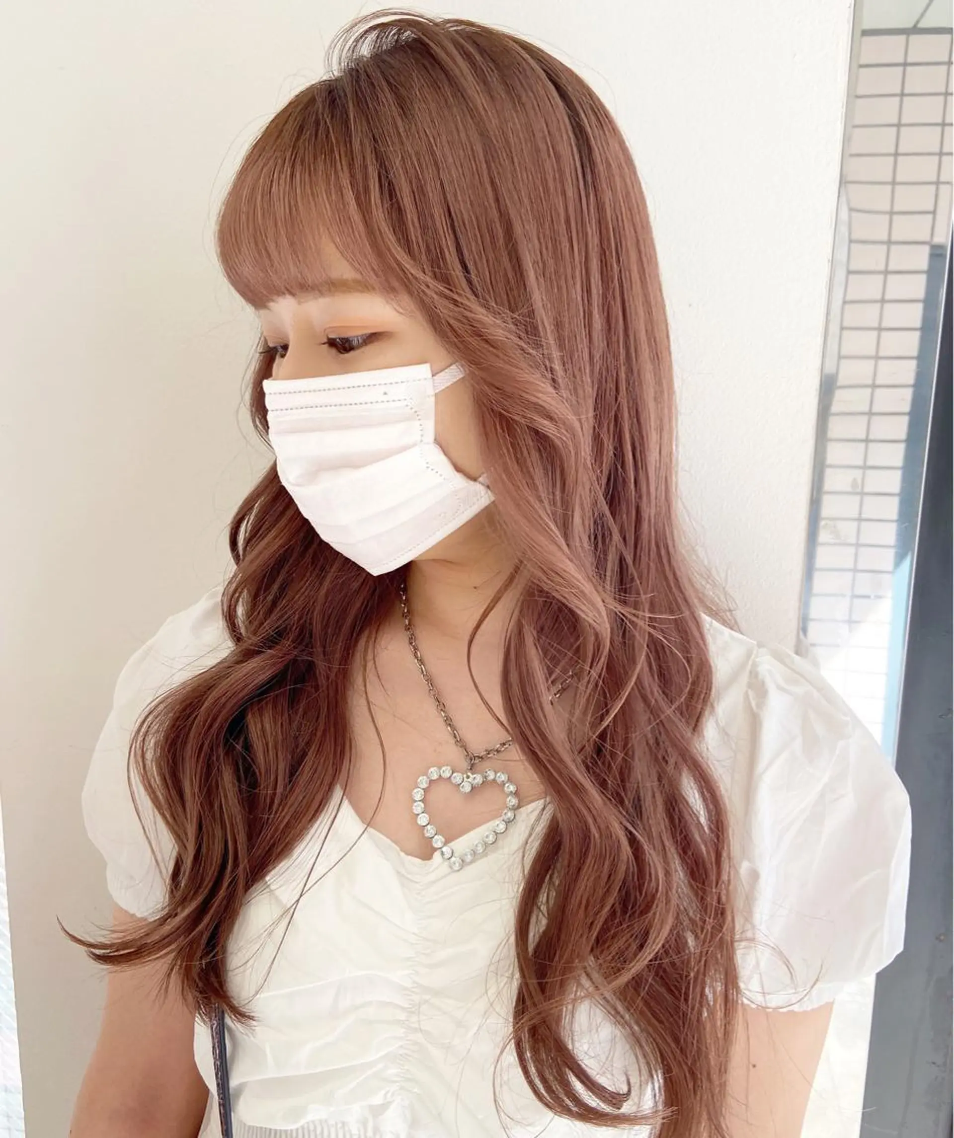 ロング カラー ヘアアレンジ ベージュカラー オレンジ オレンジベージュ 天神レイヤーカット No.1💖マユカのヘアスタイル