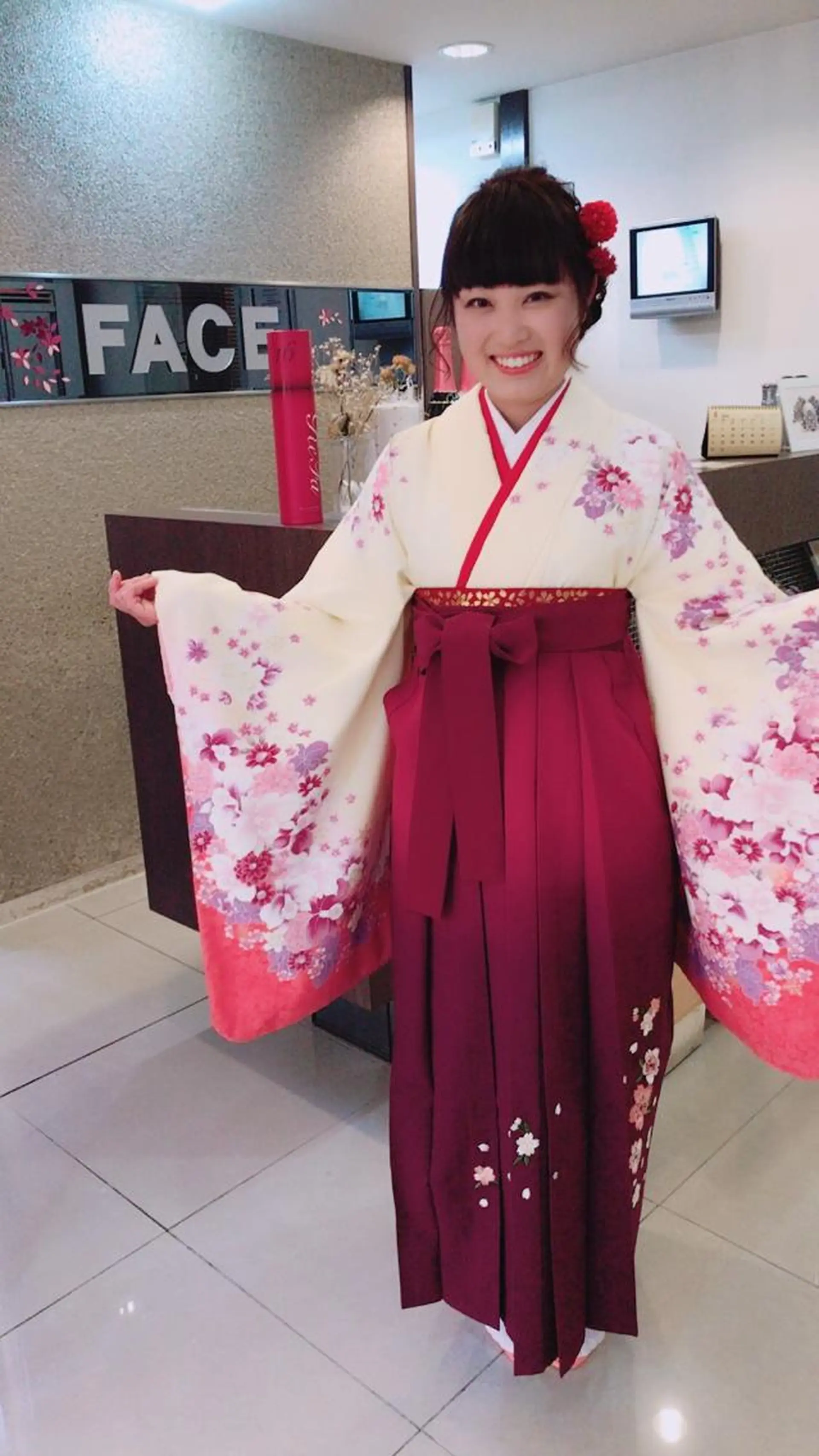 ヘアアレンジ 着付け 髪質改善縮毛矯正/暖 色カラー/ウエダカナのヘアスタイル