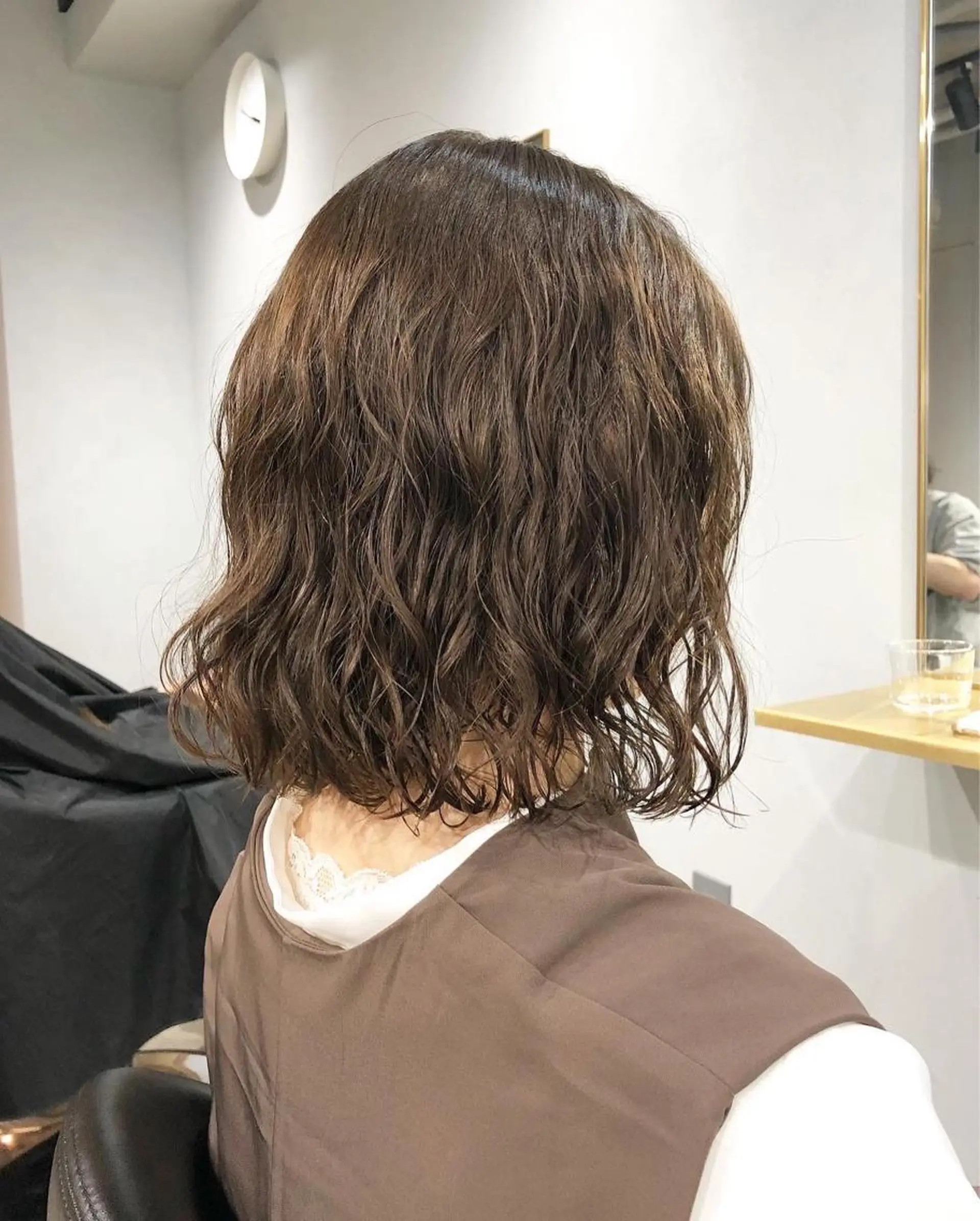 ミディアム カラー パーマ akane/ボブ /オリーブベージュのヘアスタイル