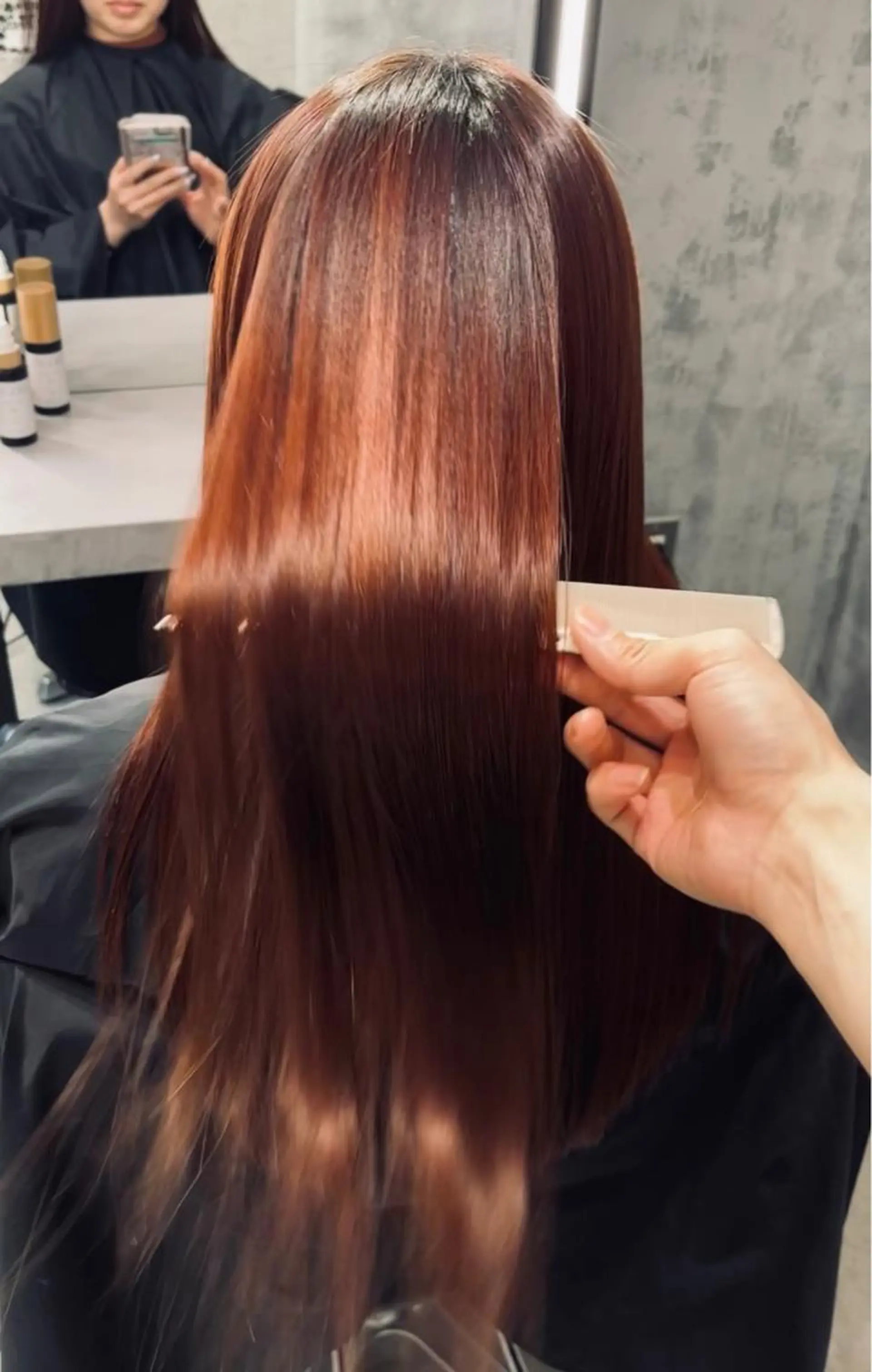 ロング カラー パーマ 髪質改善 縮毛矯正 トリートメント カット ヘアカラー 縮毛矯正 トリートメント JOHO 【24時間OK】のヘアスタイル