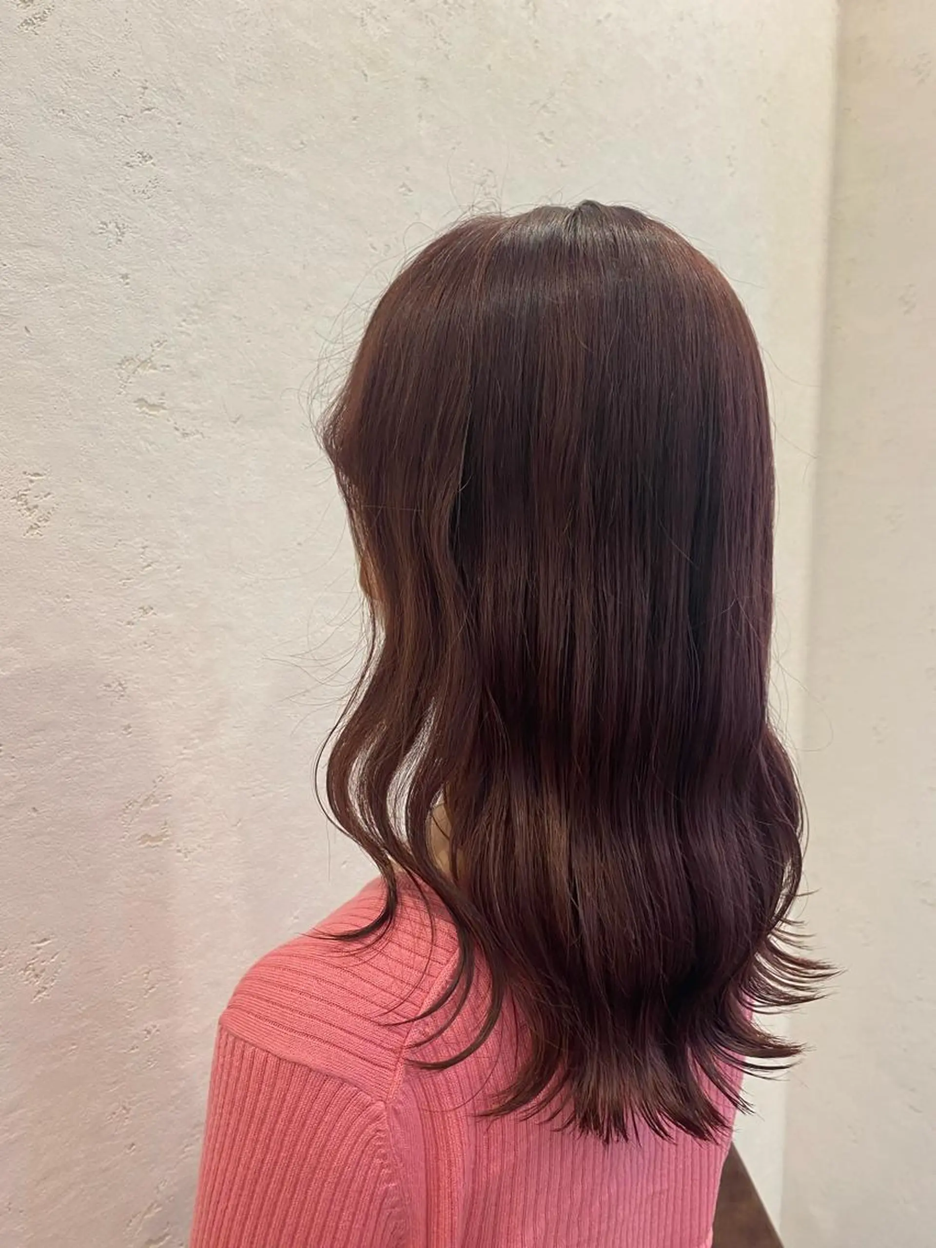 ロング ピンクブラウン カット ヘアカラー トリートメント 暖色＊ベージュ ＊くらたあやかのヘアスタイル