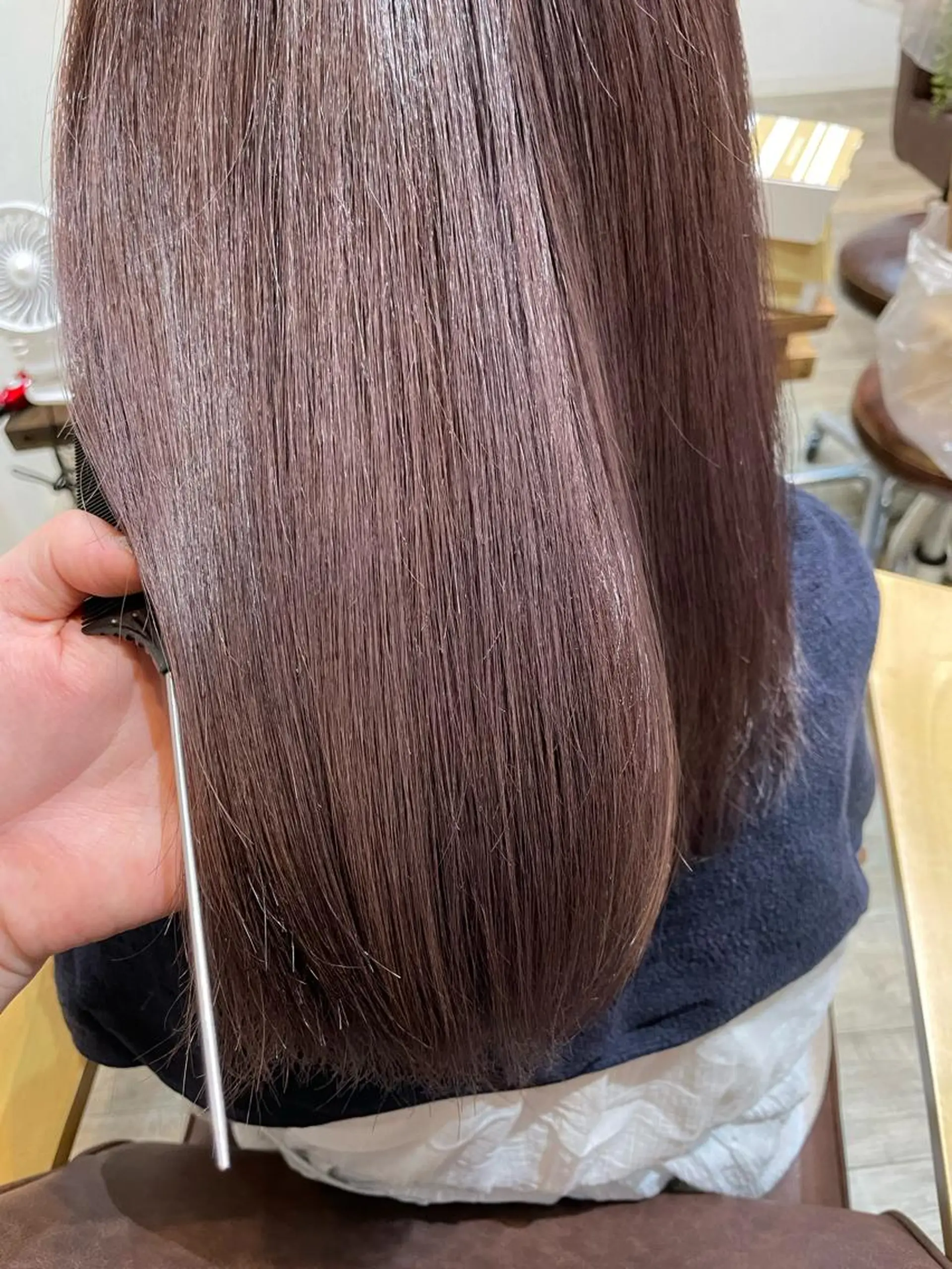 セミロング 髪質改善 トリートメント ヘアカラー トリートメント 透けるカラー💐 maeのヘアスタイル