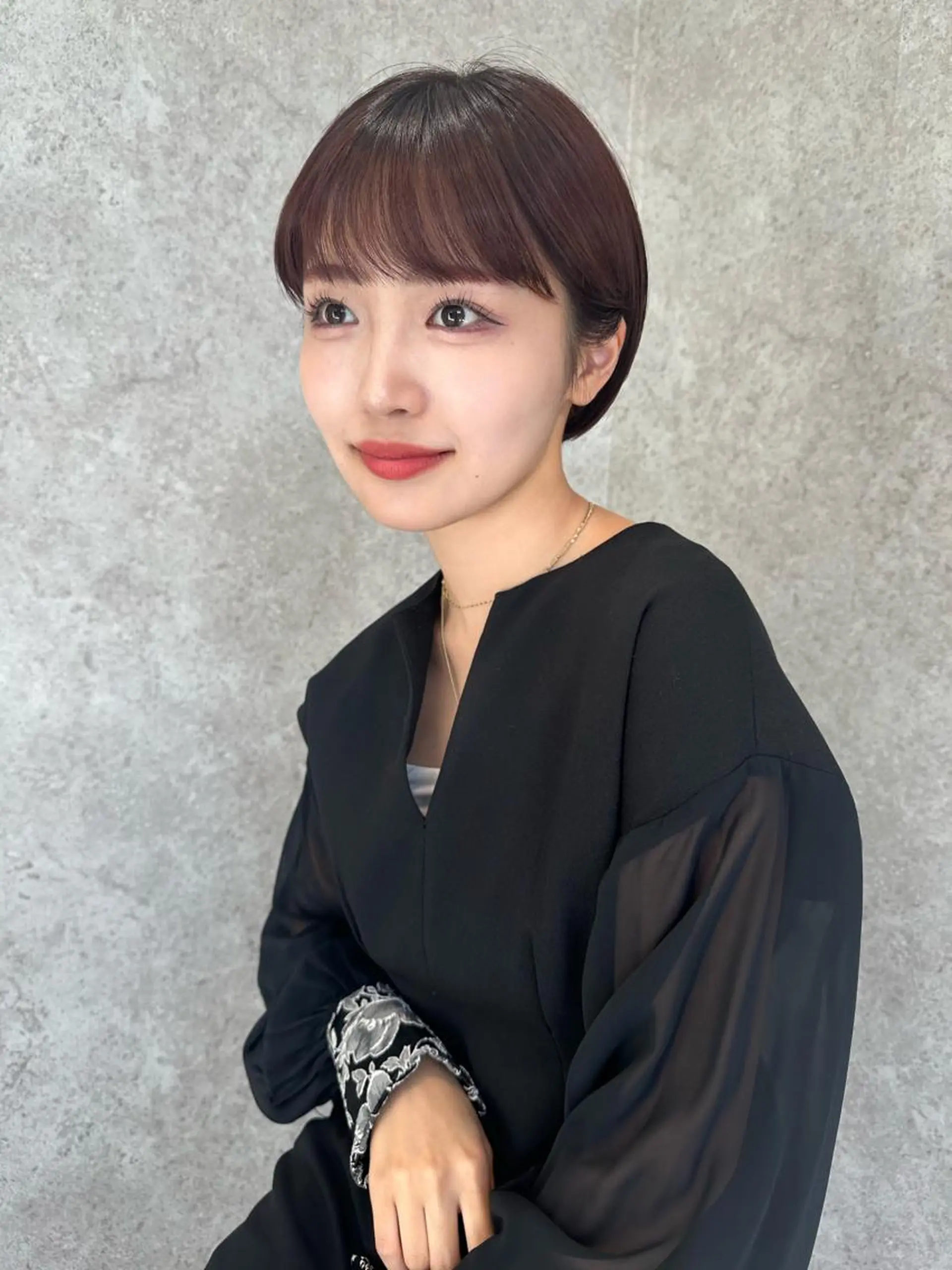 ショート カット ヘアカラー トリートメント レイヤー／ボブ ／るかのヘアスタイル