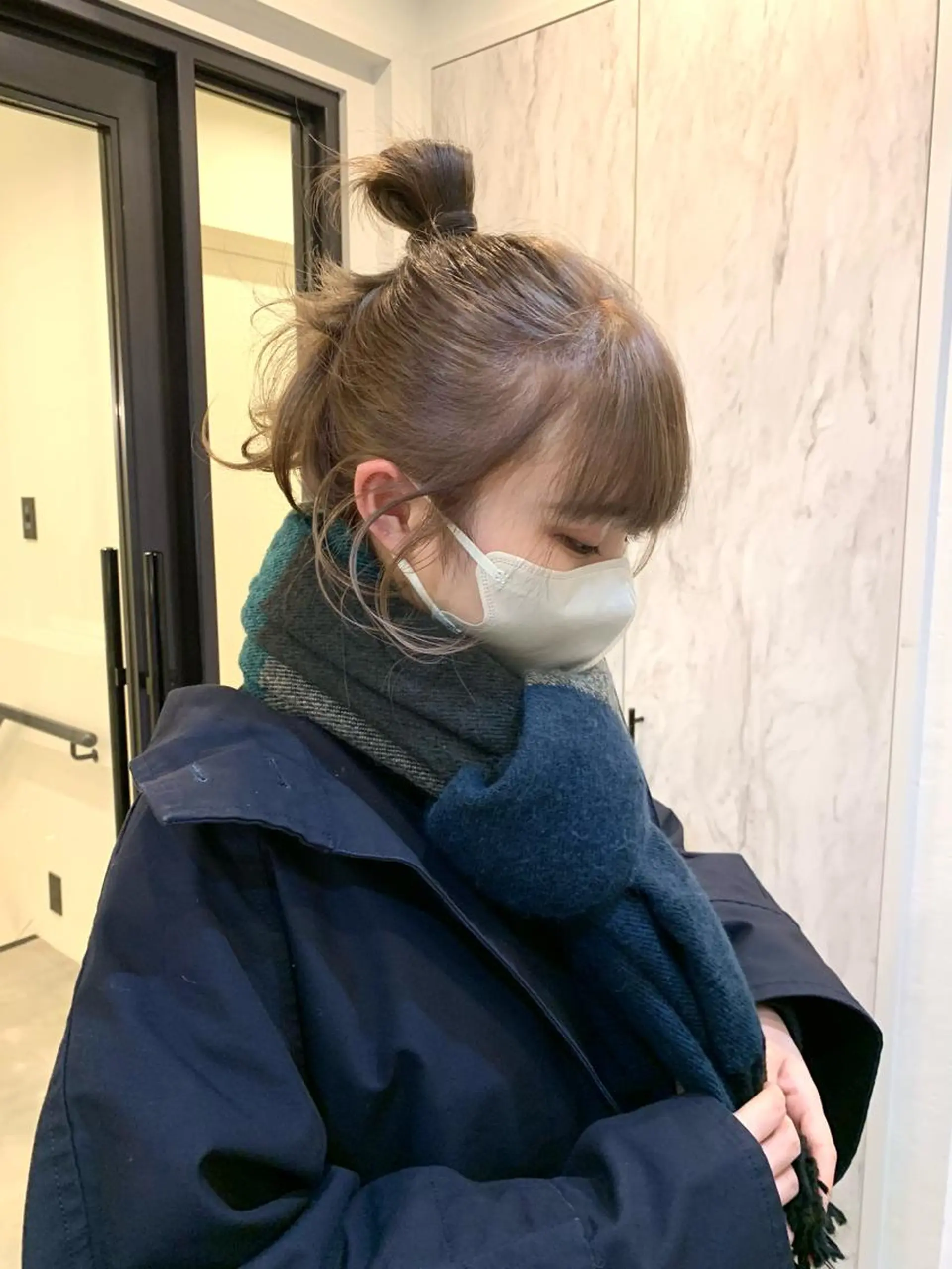 セミロング カラー メンズ メンズブリーチ ベージュカラー ブリーチ ミルクティーベージュ 落合希 Olivebeigeのヘアスタイル