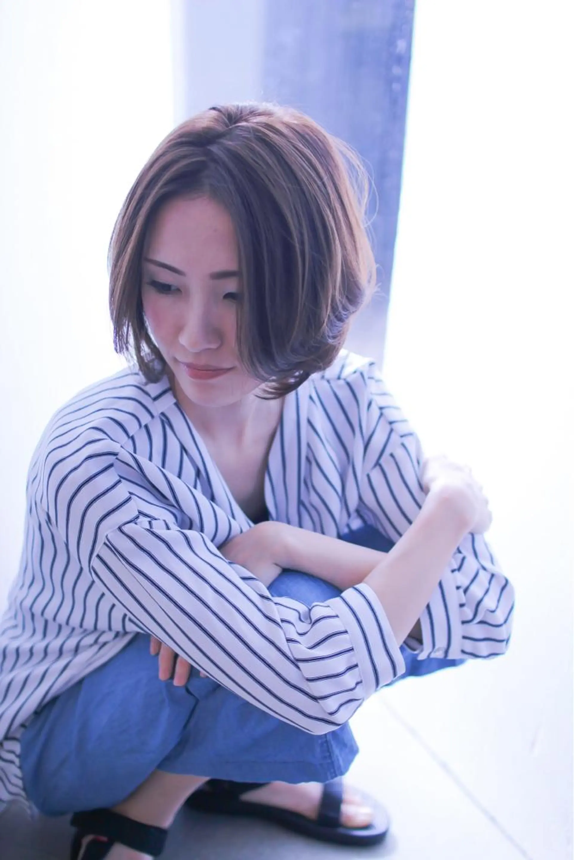 ショート カラー パーマ ボブ 平松 千枝のヘアスタイル