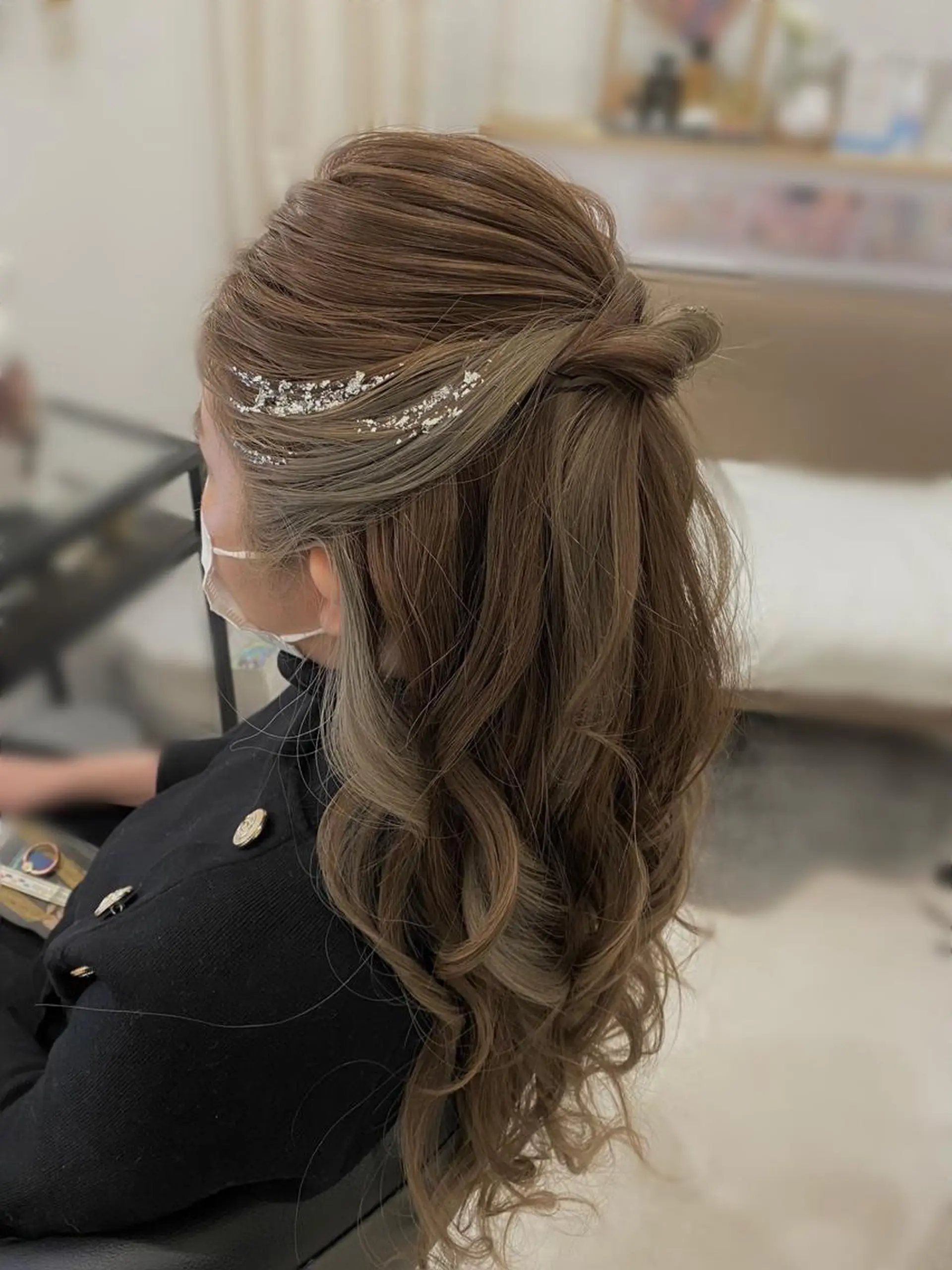 ロング ヘアアレンジ ハーフアップ ヘアセット Mikazuki オーナーTeradaのマツエク・マツパデザイン