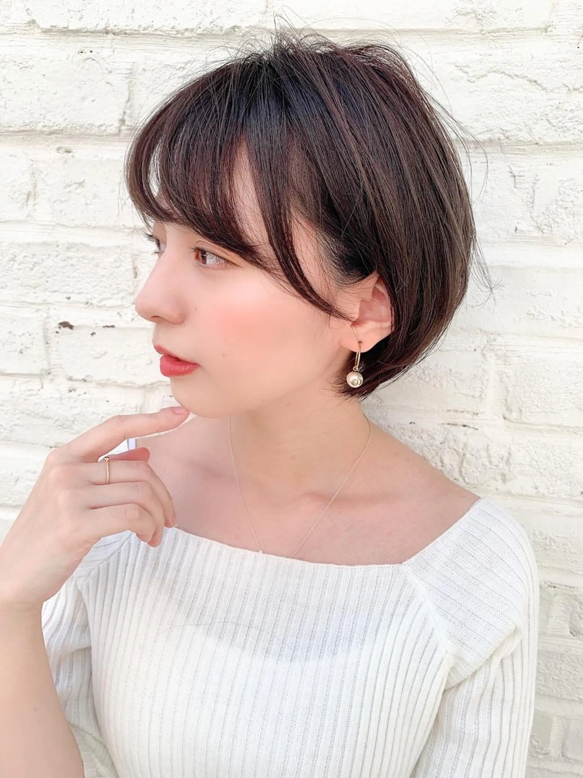 ショート カラー 小顔カット 大人かわいい💍🤍 ボブ/ショートボブのヘアスタイル