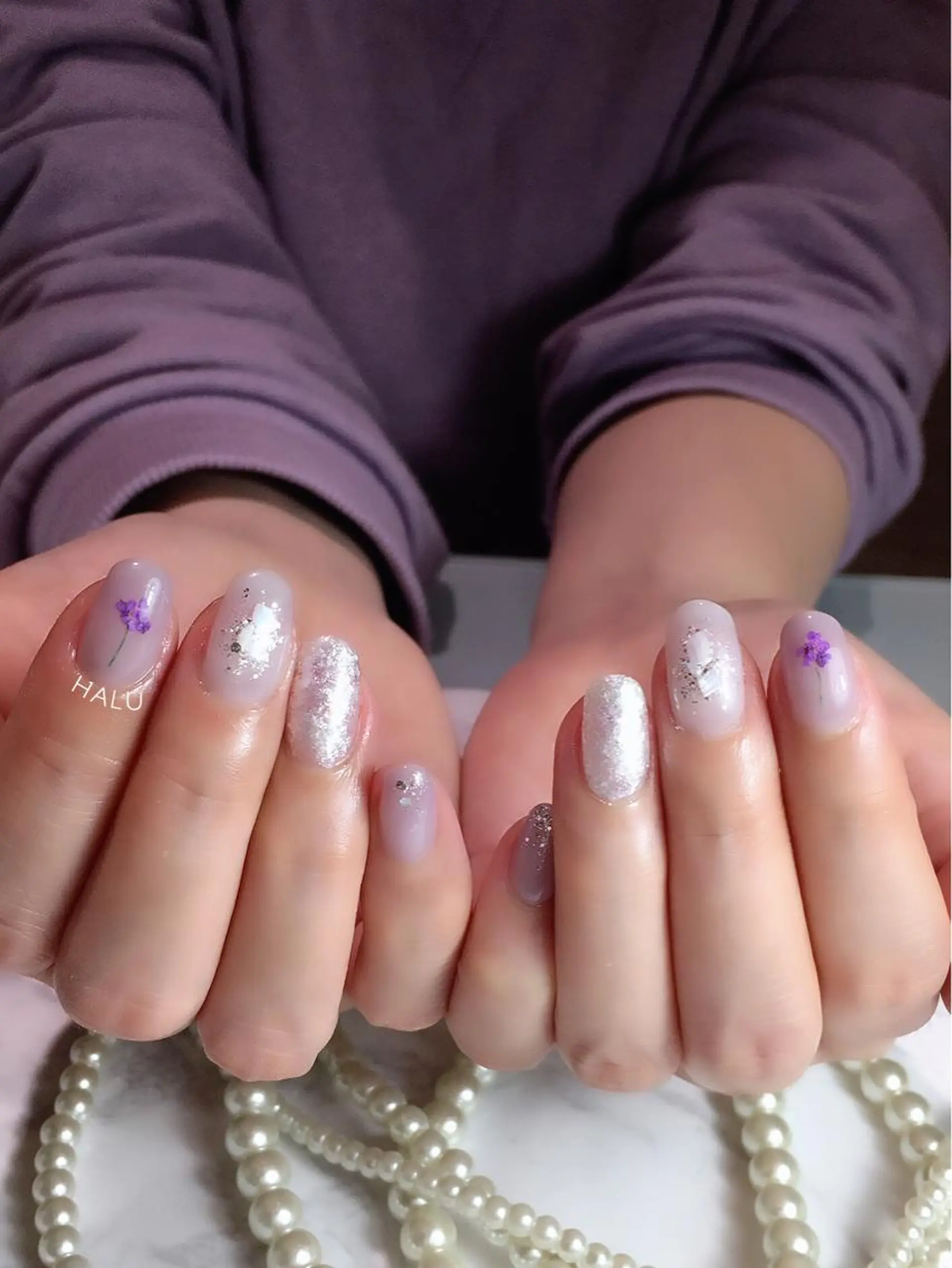 ネイル パープル HALU ハルのネイルデザイン