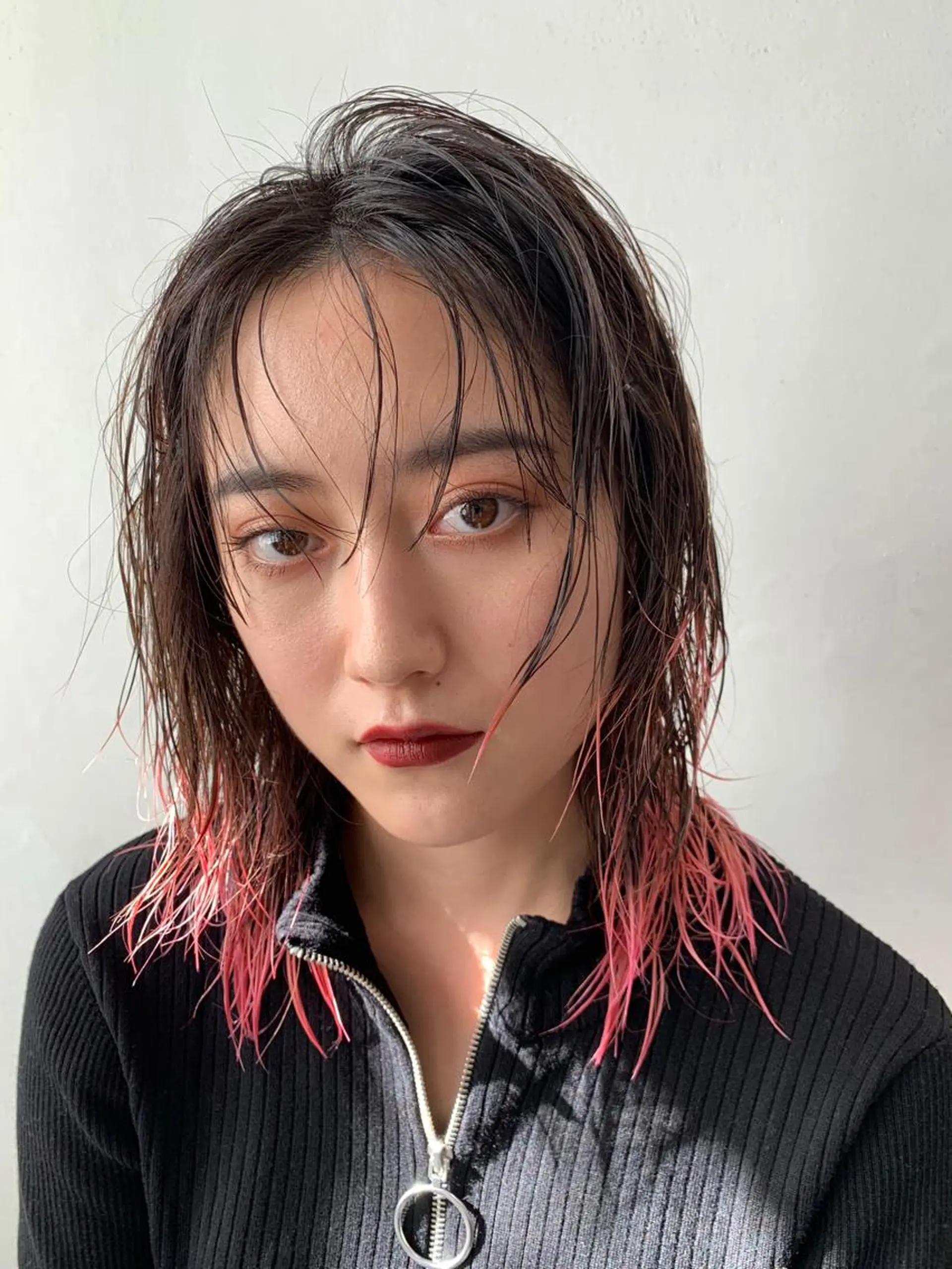 ミディアム カラー ピンクカラー ヘアカラー トリートメント THE./ブリーチ 透感カラー/髪質改善のヘアスタイル