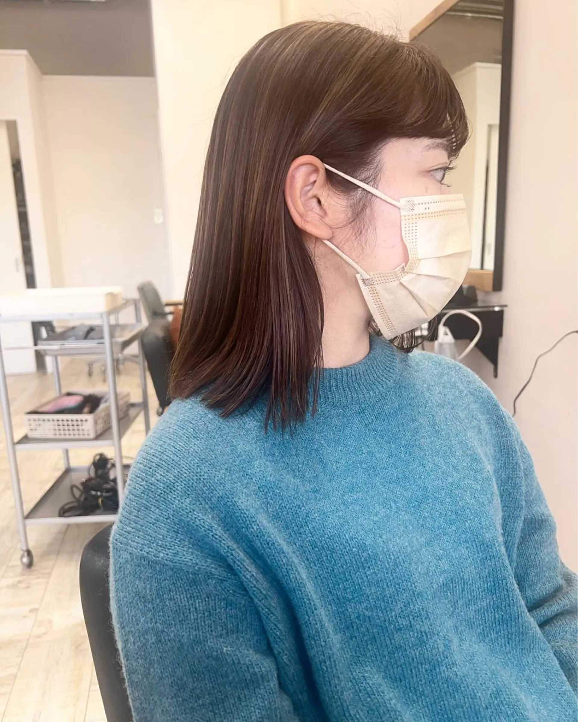 ミディアム カラー バレイヤージュ レイヤーカット テトネ タカシのヘアスタイル