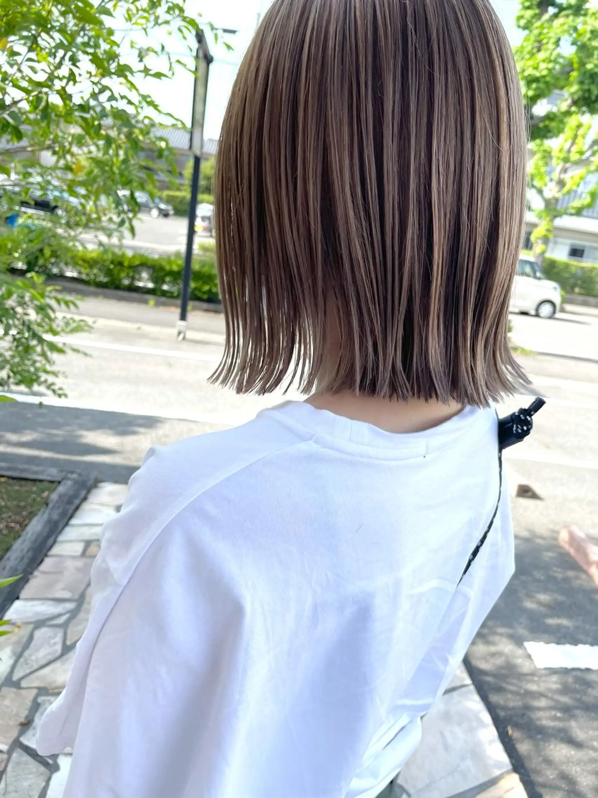 カラー カット ヘアカラー トリートメント 保野加/トレンドボブ 透明感爆発カラーのヘアスタイル