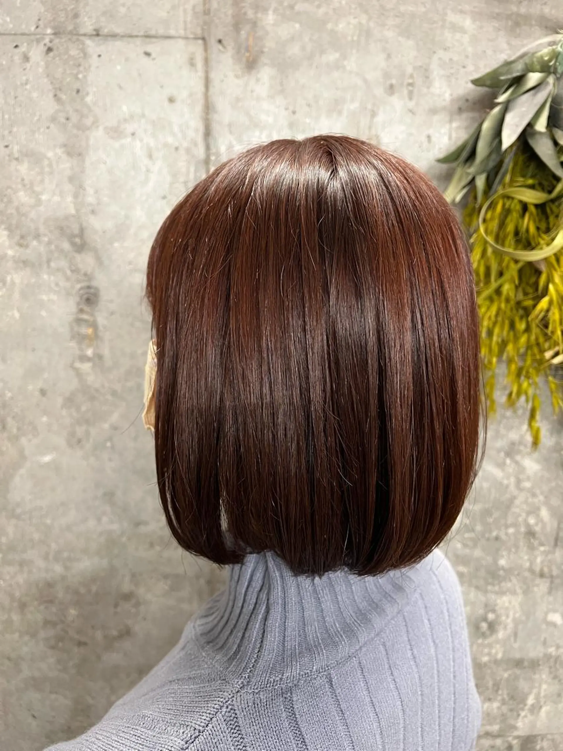 ミディアム カラー ピンクカラー ボブ 似合わせカット 小林愛奈のヘアスタイル