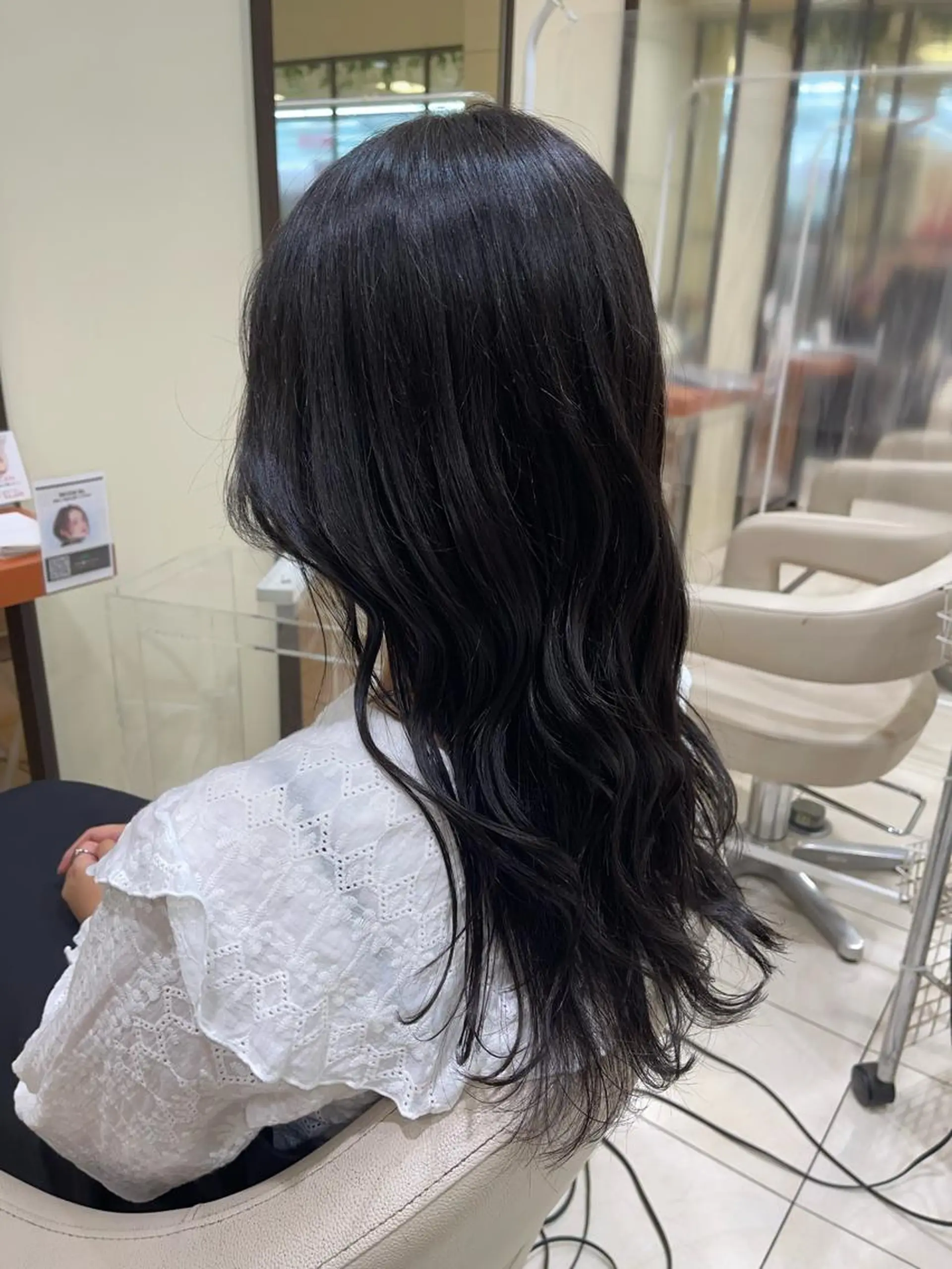 ロング カラー 黒髪 ブルーカラー ブルーブラック カネヒラ リョウスケのヘアスタイル