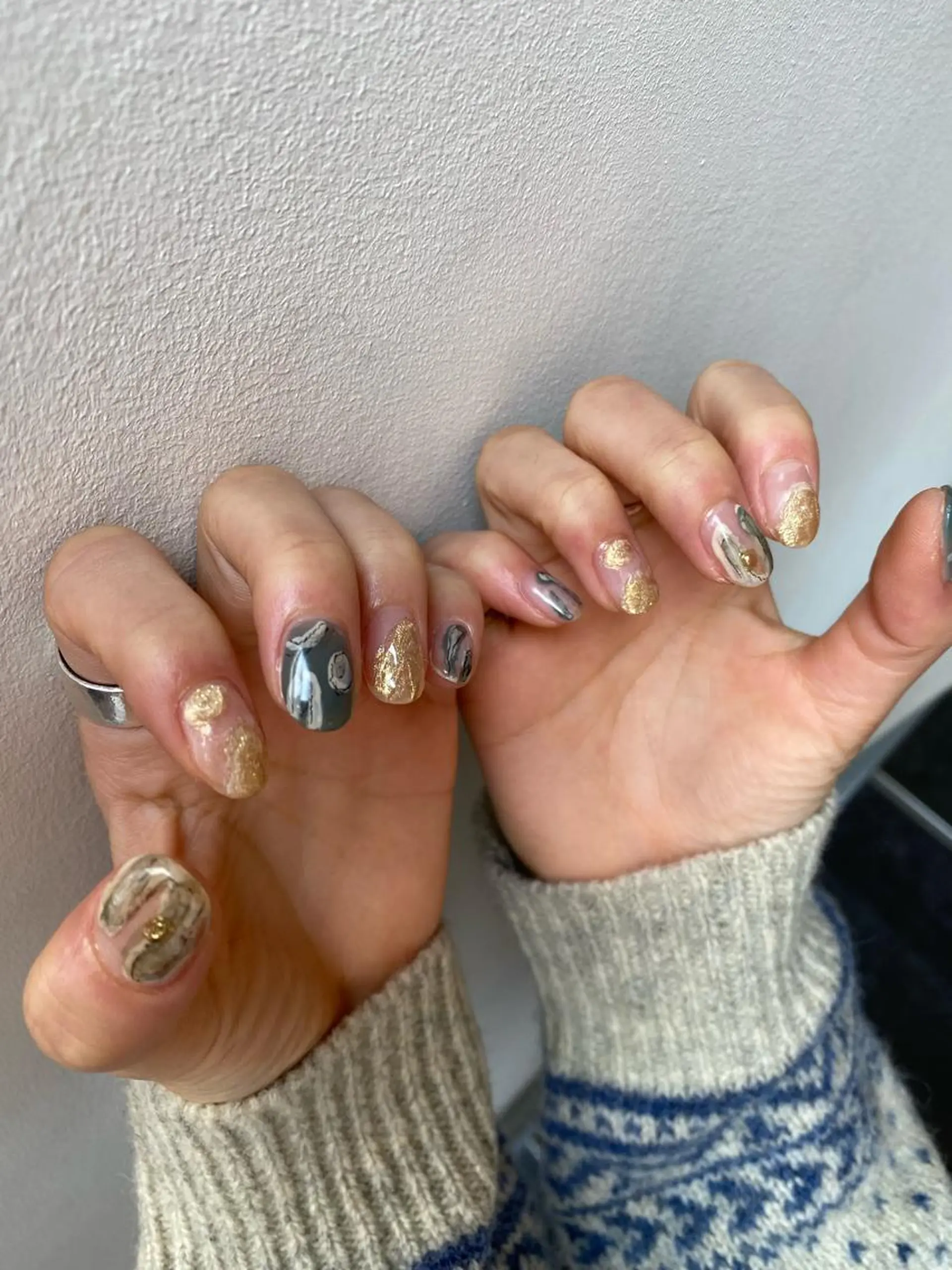 ネイル ハンドネイル 草加ニュアンスネイル 🌚hersのネイルデザイン