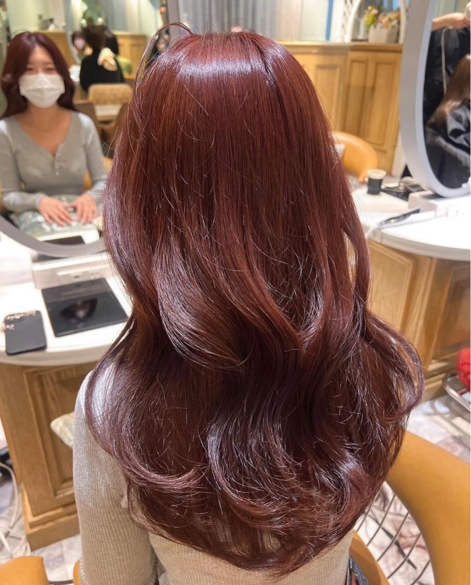 ロング ボブ ハイライト 髪質改善 韓国風ヘア 小顔カット 似合わせカラーの達人 ダブルカラー/森栄範のヘアスタイル