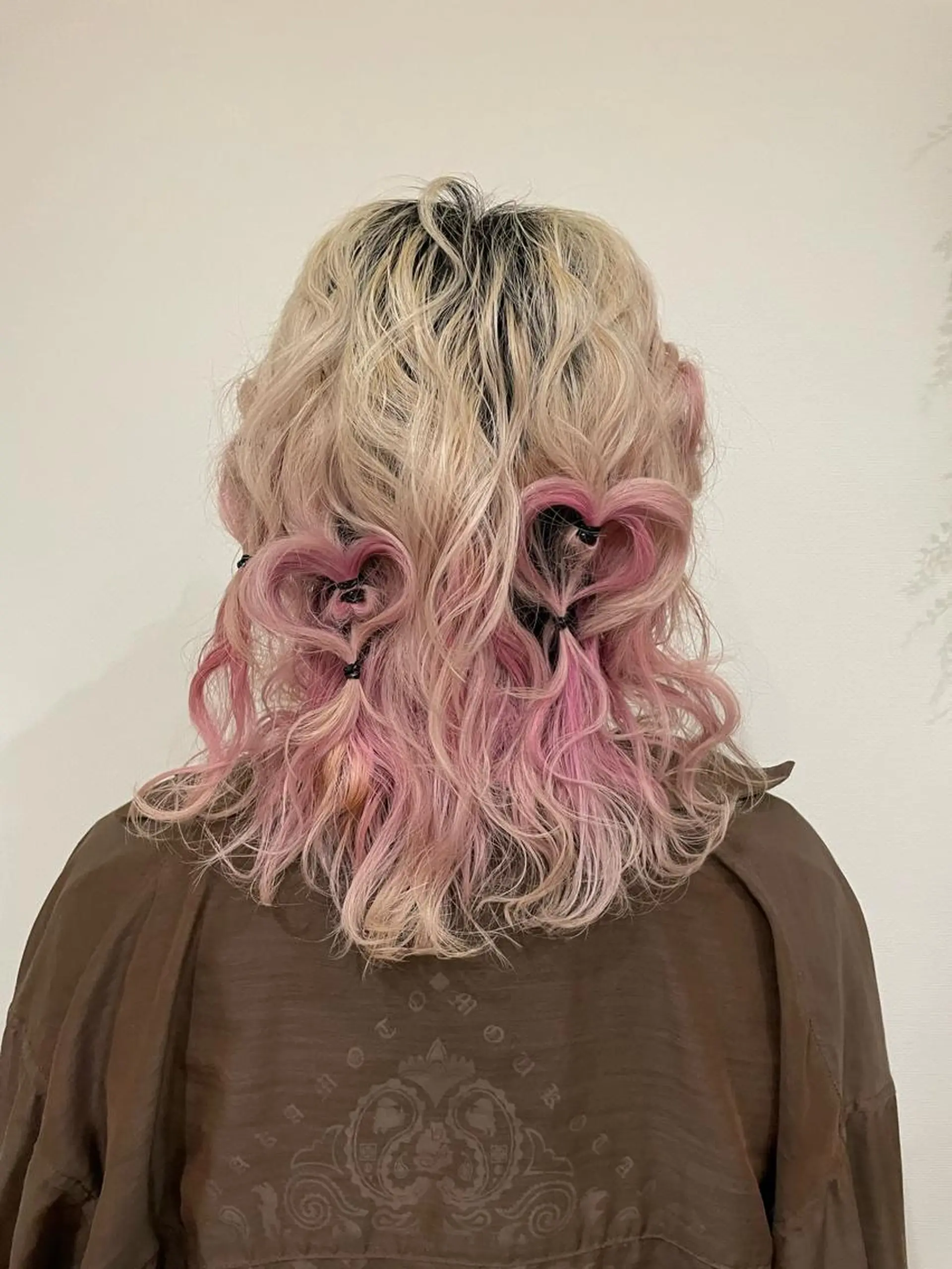 ミディアム ヘアアレンジ ハーフアップ ブリーチなしベージュ /ヘアセット/ミユのヘアスタイル