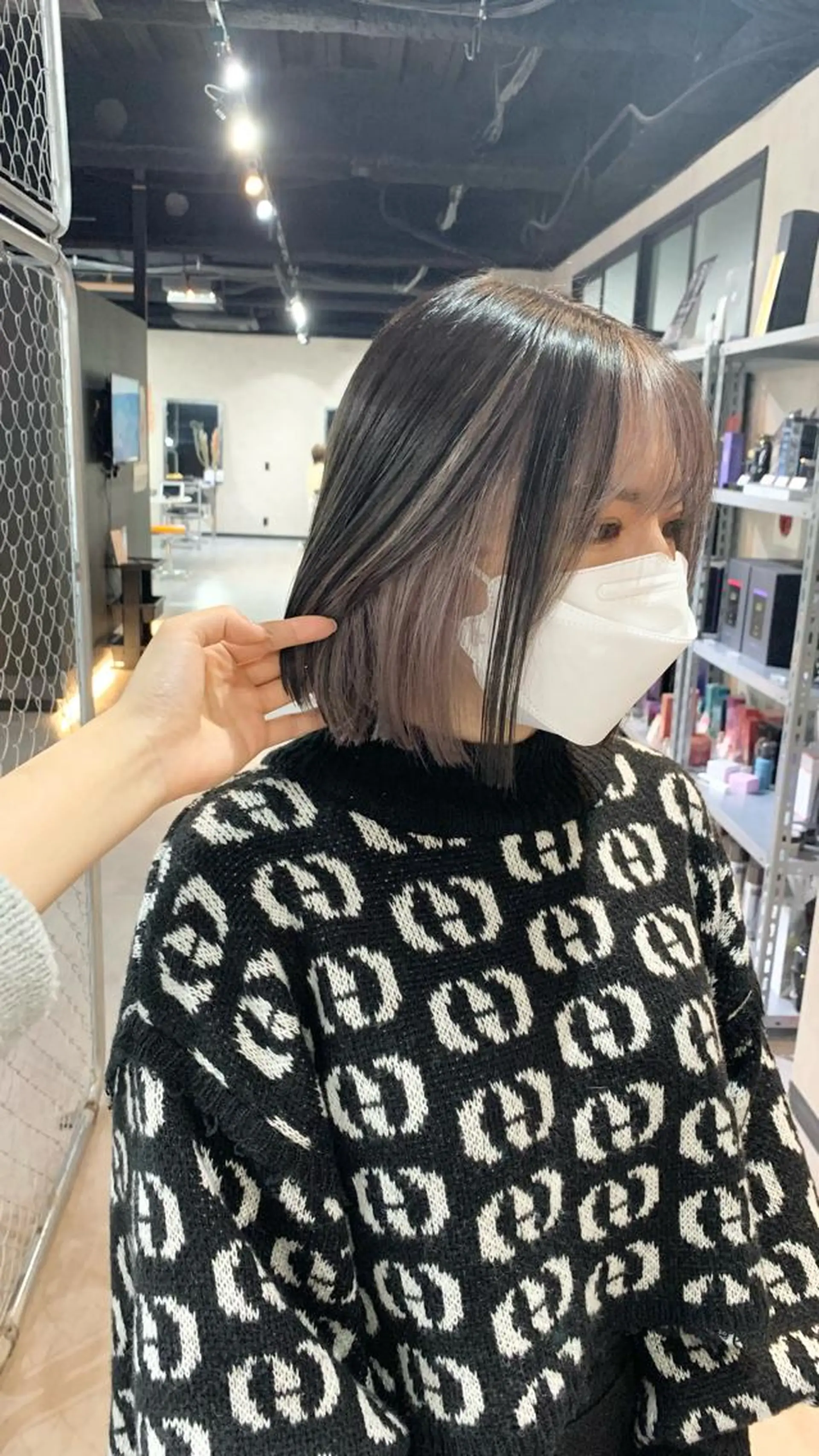 ミディアム カラー ベージュカラー ホワイトベージュ ボブ カット ヘアカラー トリートメント B E C H I C O〔べち子〕のヘアスタイル