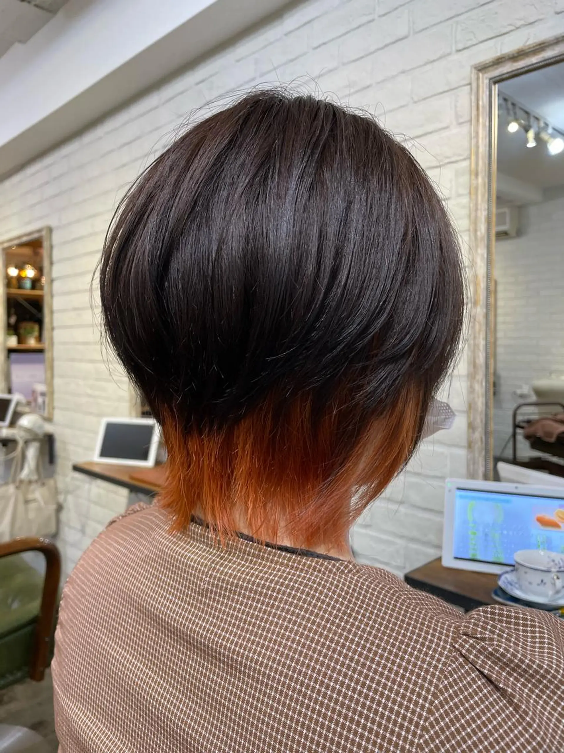 カラー オレンジ カット ヘアカラー hair living Liko池袋東口店所属・✨透明感カラー🌱 上村　舜のヘアスタイル