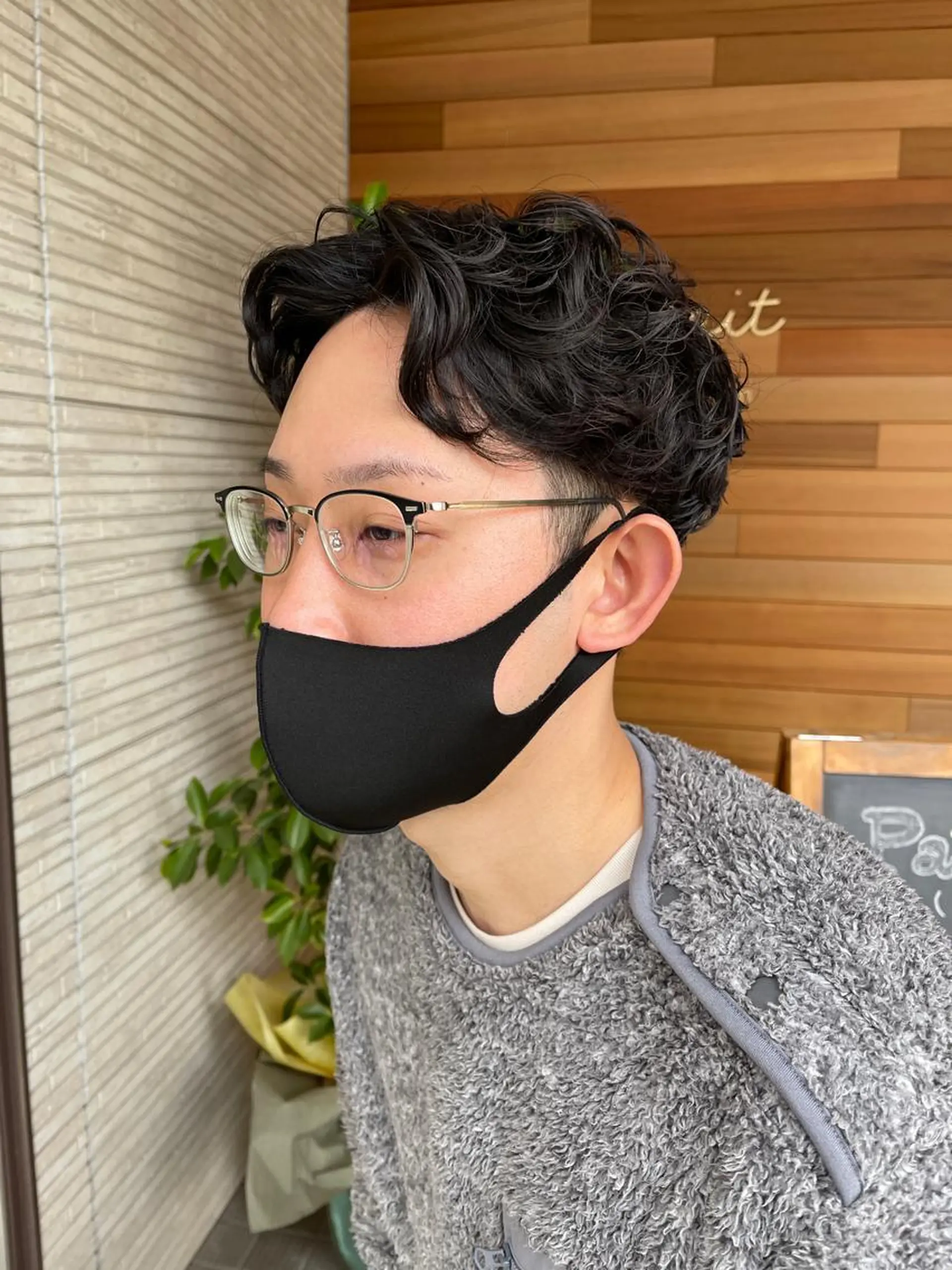 パーマ メンズ アップバング センターパート 【AMANEQ】 yuka🦋のヘアスタイル