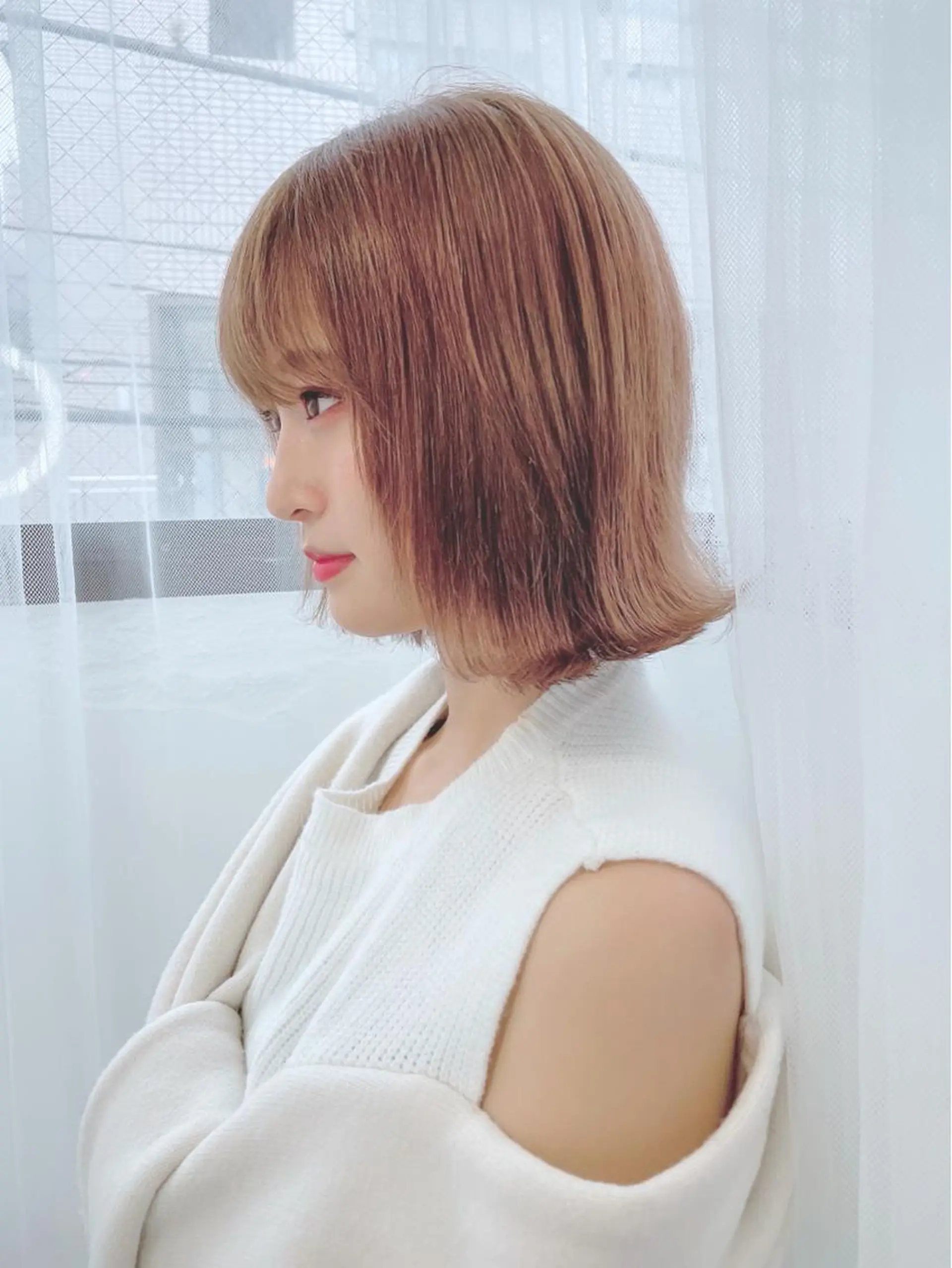 ミディアム カラー パーマ ヘアアレンジ 美髪矯正 Rioのヘアスタイル