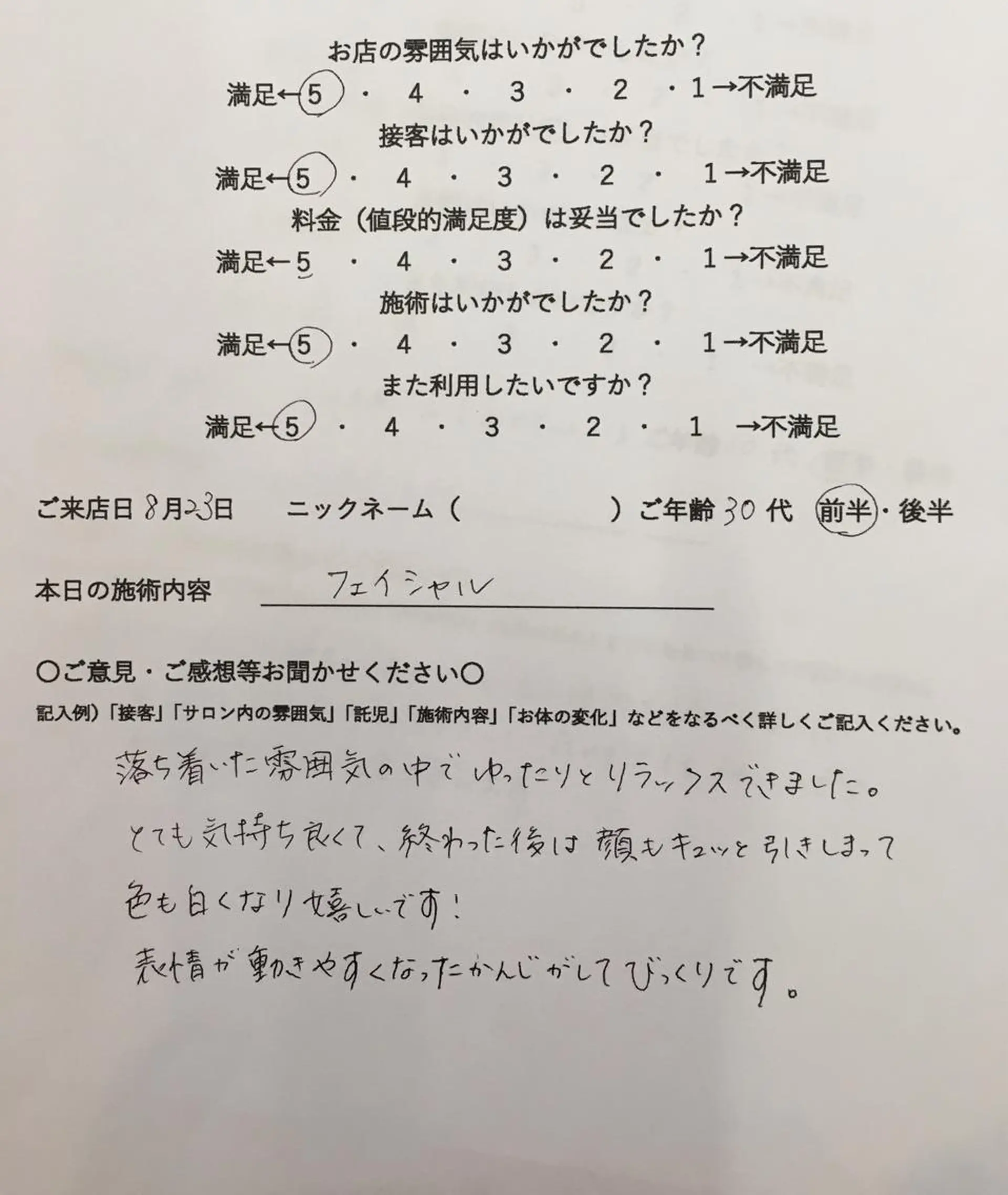 サロン Cocohanaのエステ・リラクイメージ