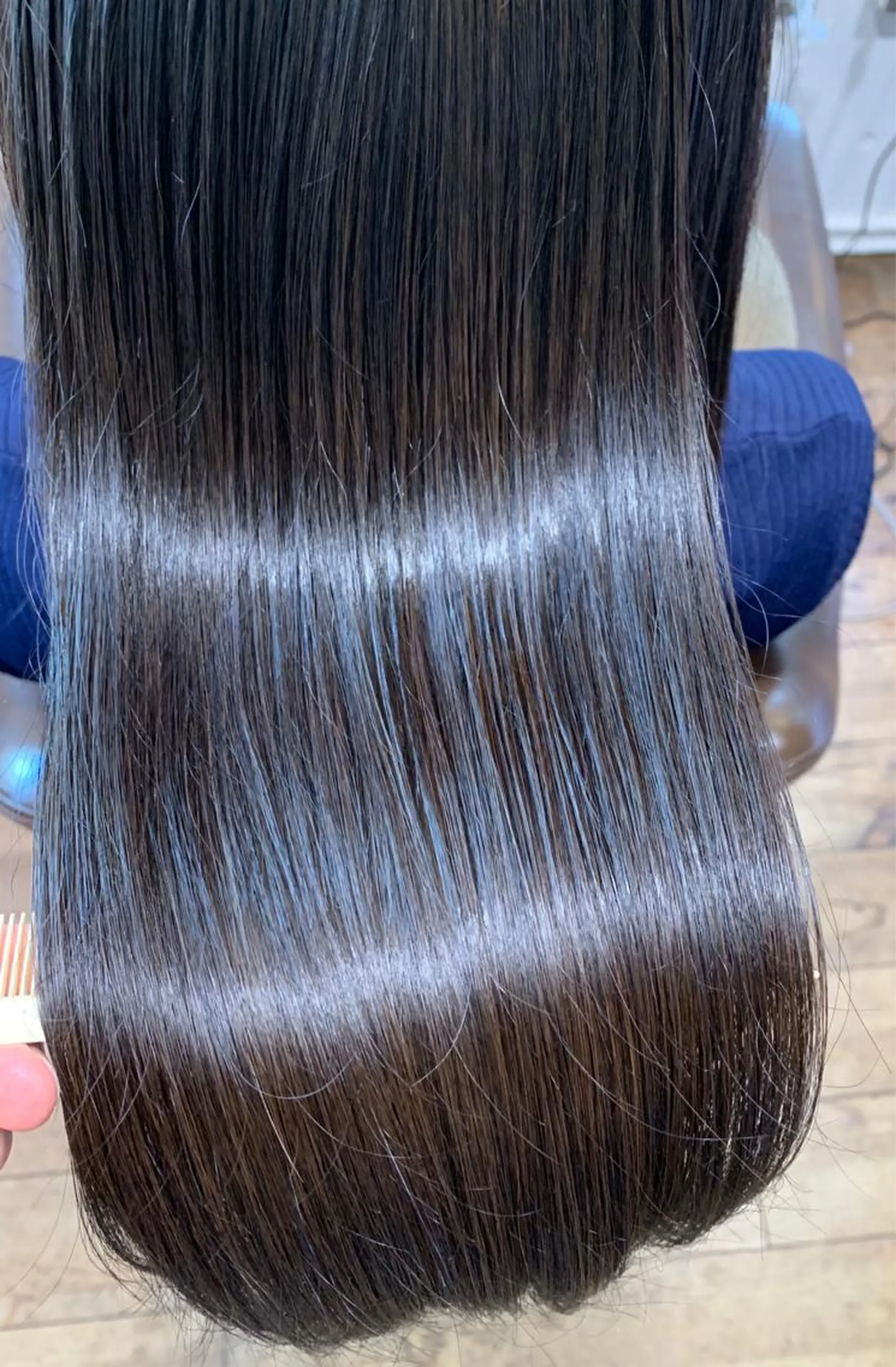 セミロング カット 縮毛矯正 凪の 旅先のヘアスタイル