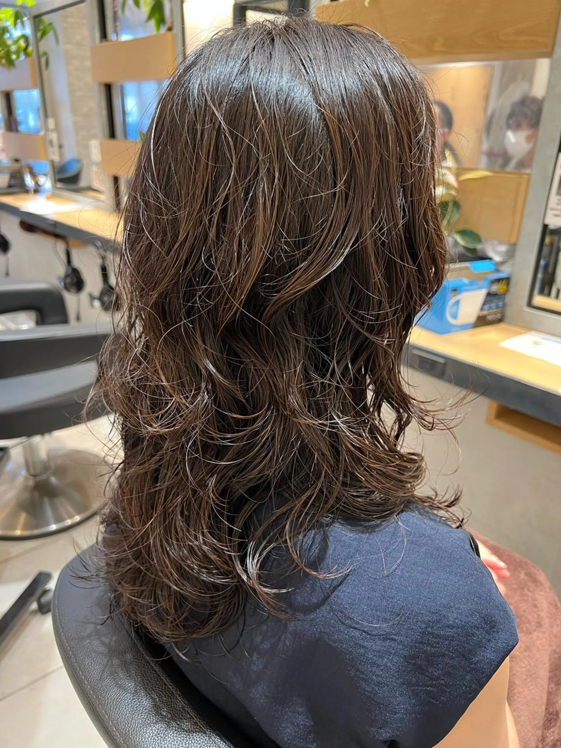 セミロング パーマ セミロングパーマ 大谷 真祈/似合わせ /ハイライト玄人のヘアスタイル