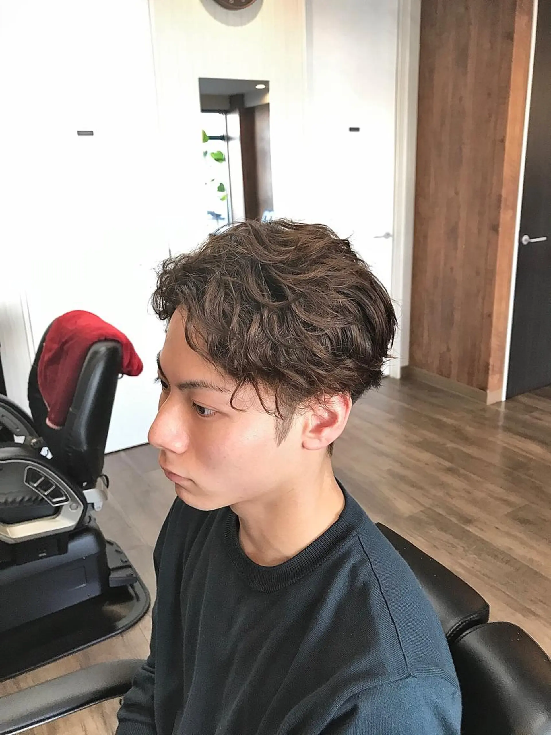 ショート パーマ メンズ カット ヘアカラー 小野 康生のヘアスタイル