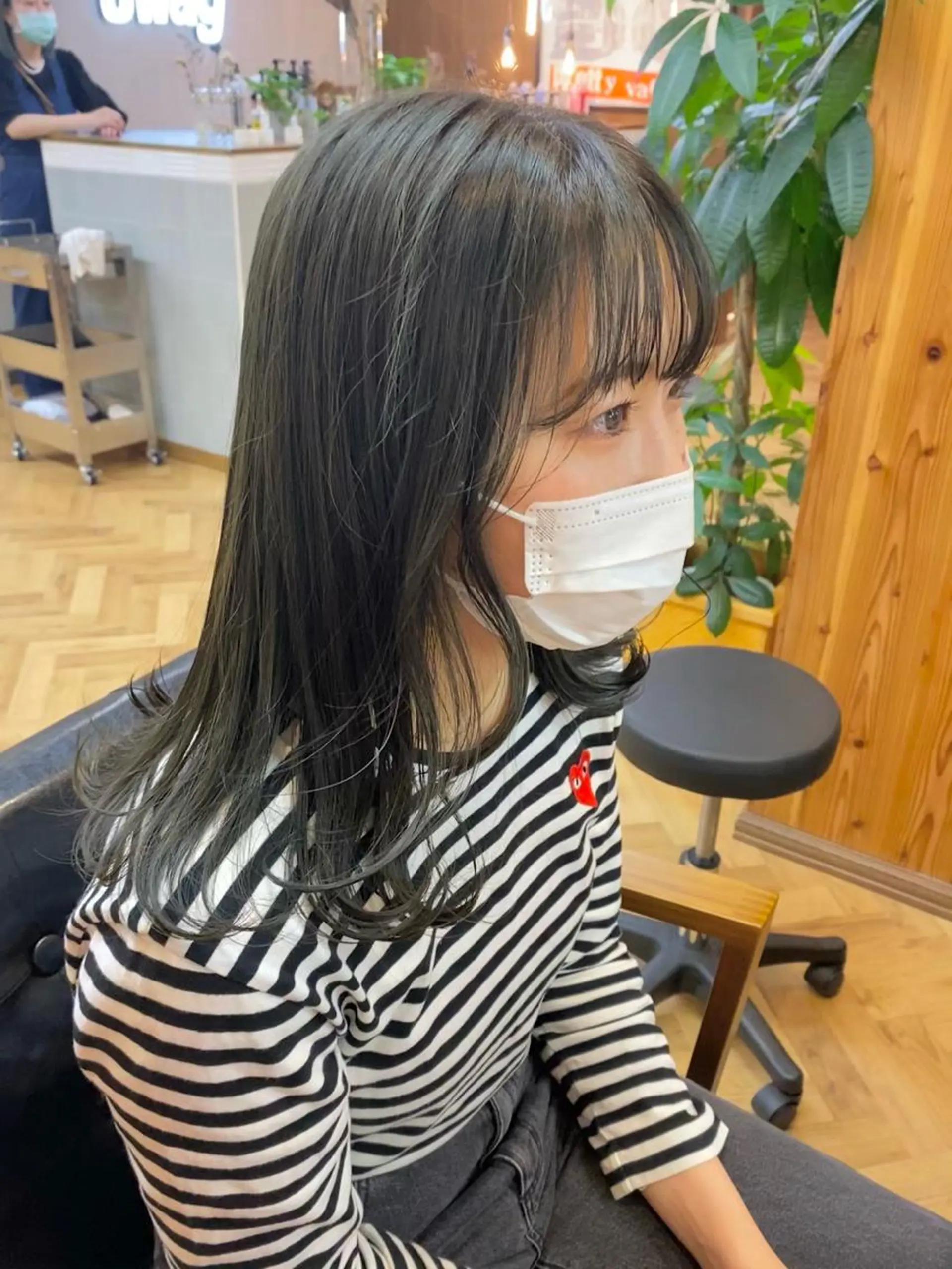 セミロング デザインカラー/ボブ ブリーチカラー/ユリのヘアスタイル