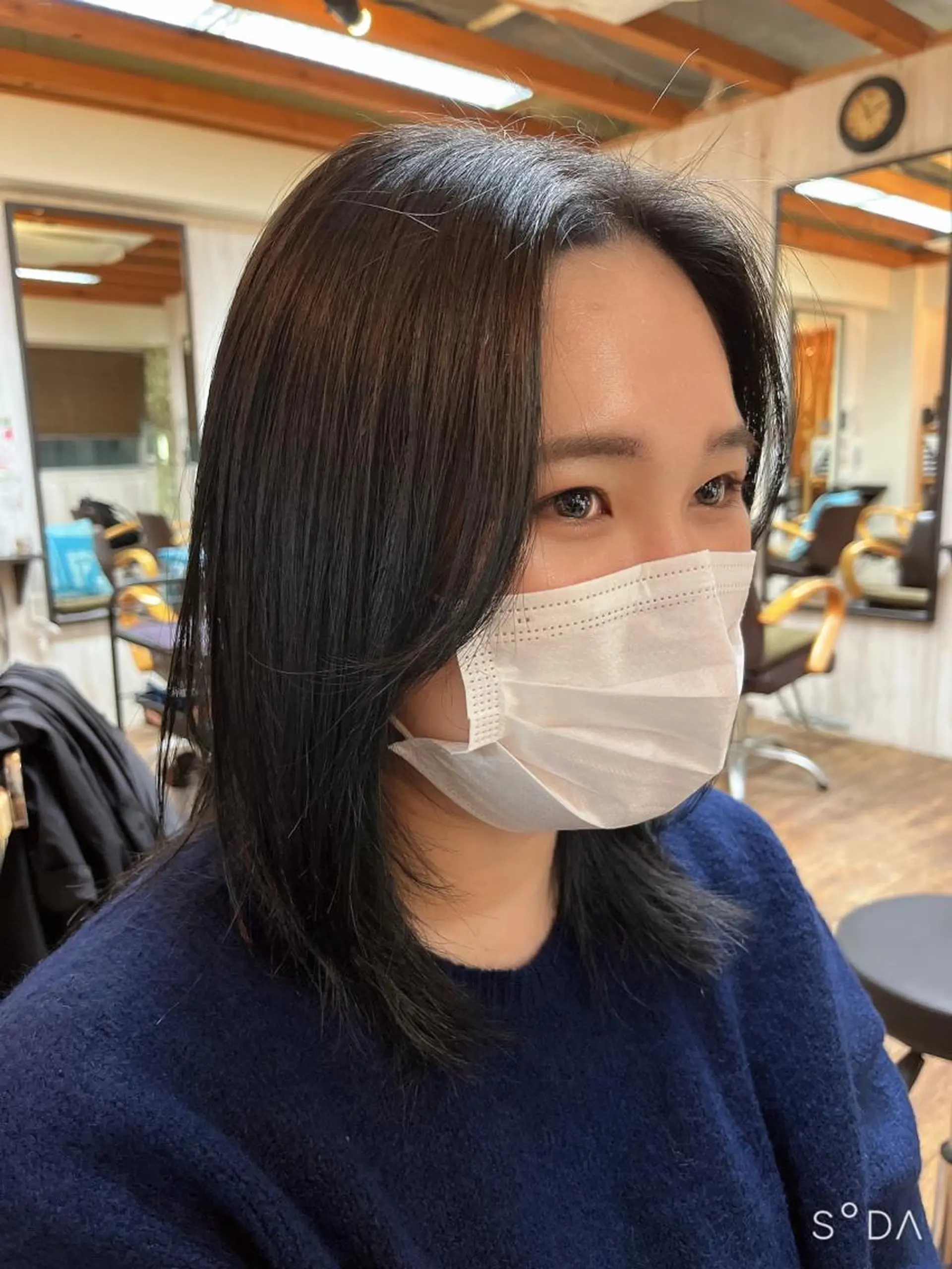 ミディアム カラー 黒髪 ブルーカラー ブルーブラック 吉祥寺✂️ shutoのヘアスタイル
