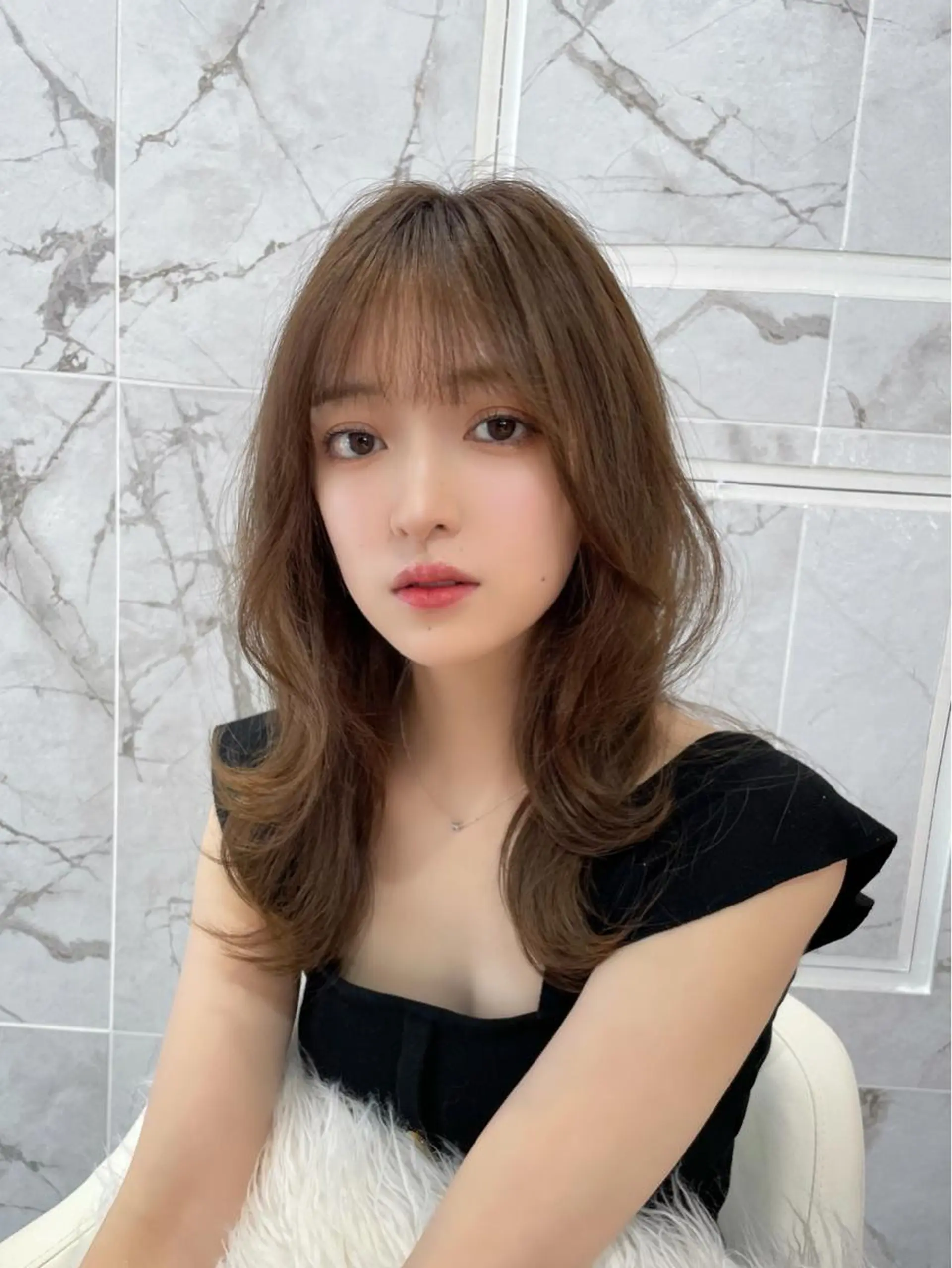 ミディアム 韓国ヘア🤍顔周り/ 髪質改善✨/林遼一郎のヘアスタイル