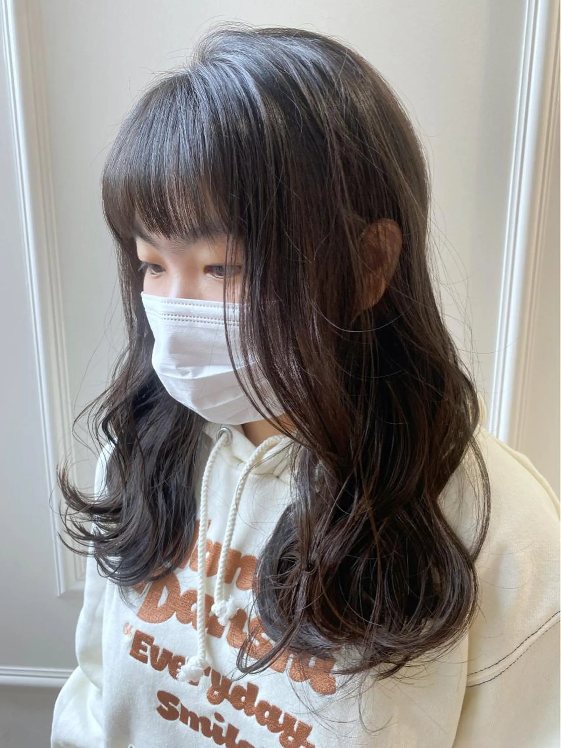 ロング カット トリートメント 小顔レイヤー/ ベージュ🤍Rieのヘアスタイル