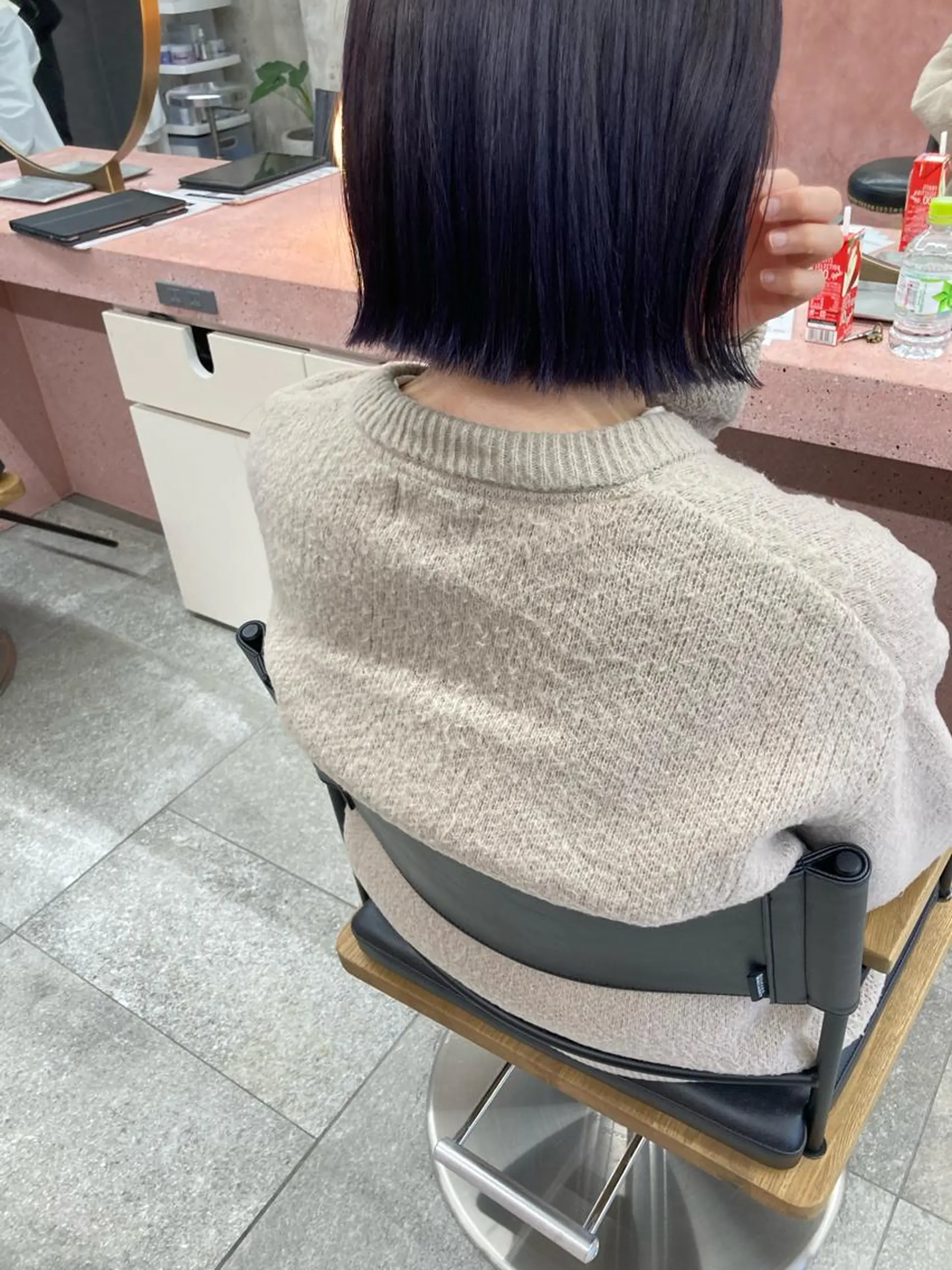 ミディアム カラー パープルカラー カット ヘアカラー トリートメント 小木曽智美 /ボブ/ショートのヘアスタイル