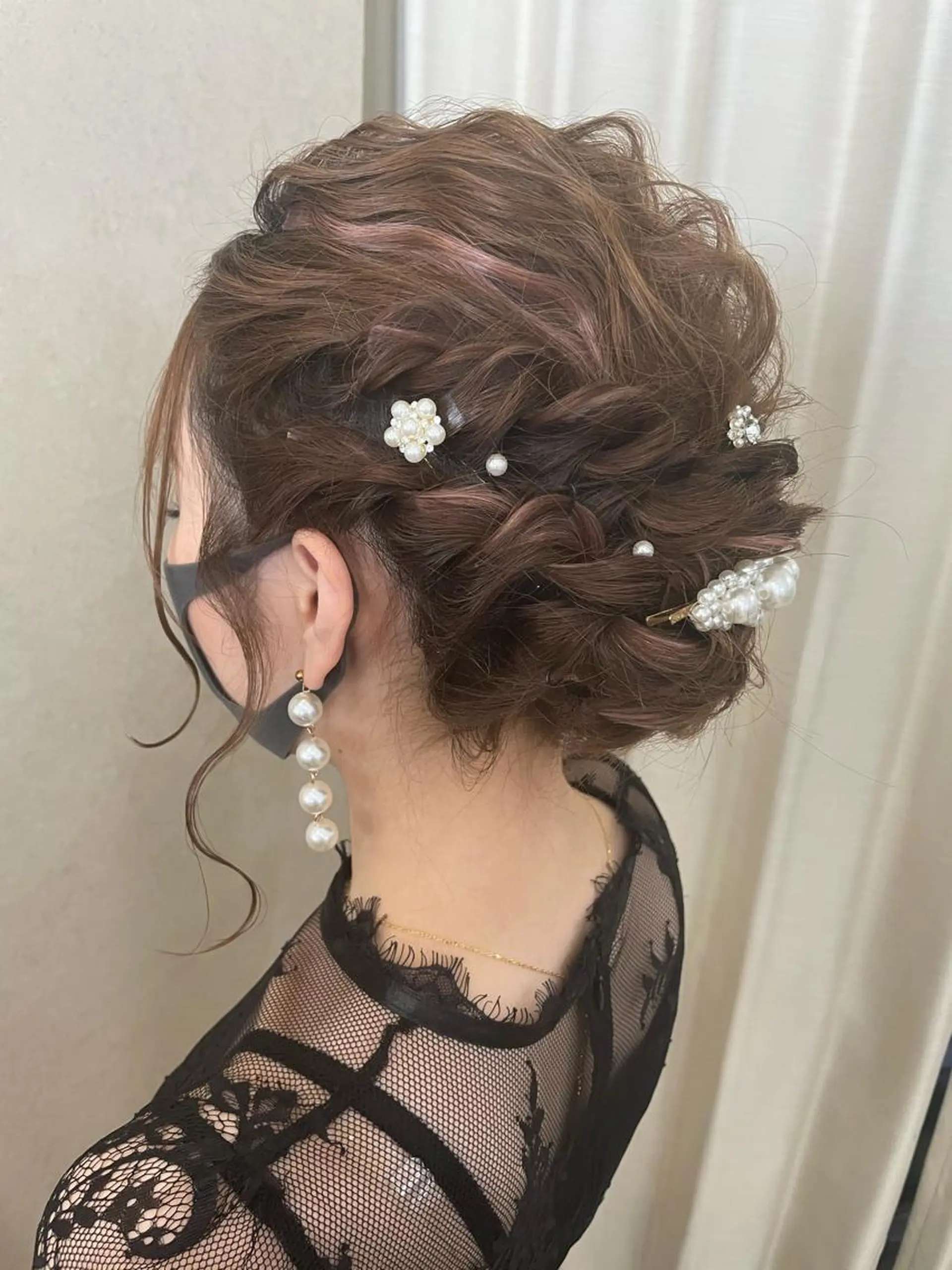 セミロング ヘアアレンジ 結婚式・ブライダル シールエクステ ミストバング エクステ 外国人風カラー 🦋高瀬寛菜🦋 韓国/ブリーチのヘアスタイル