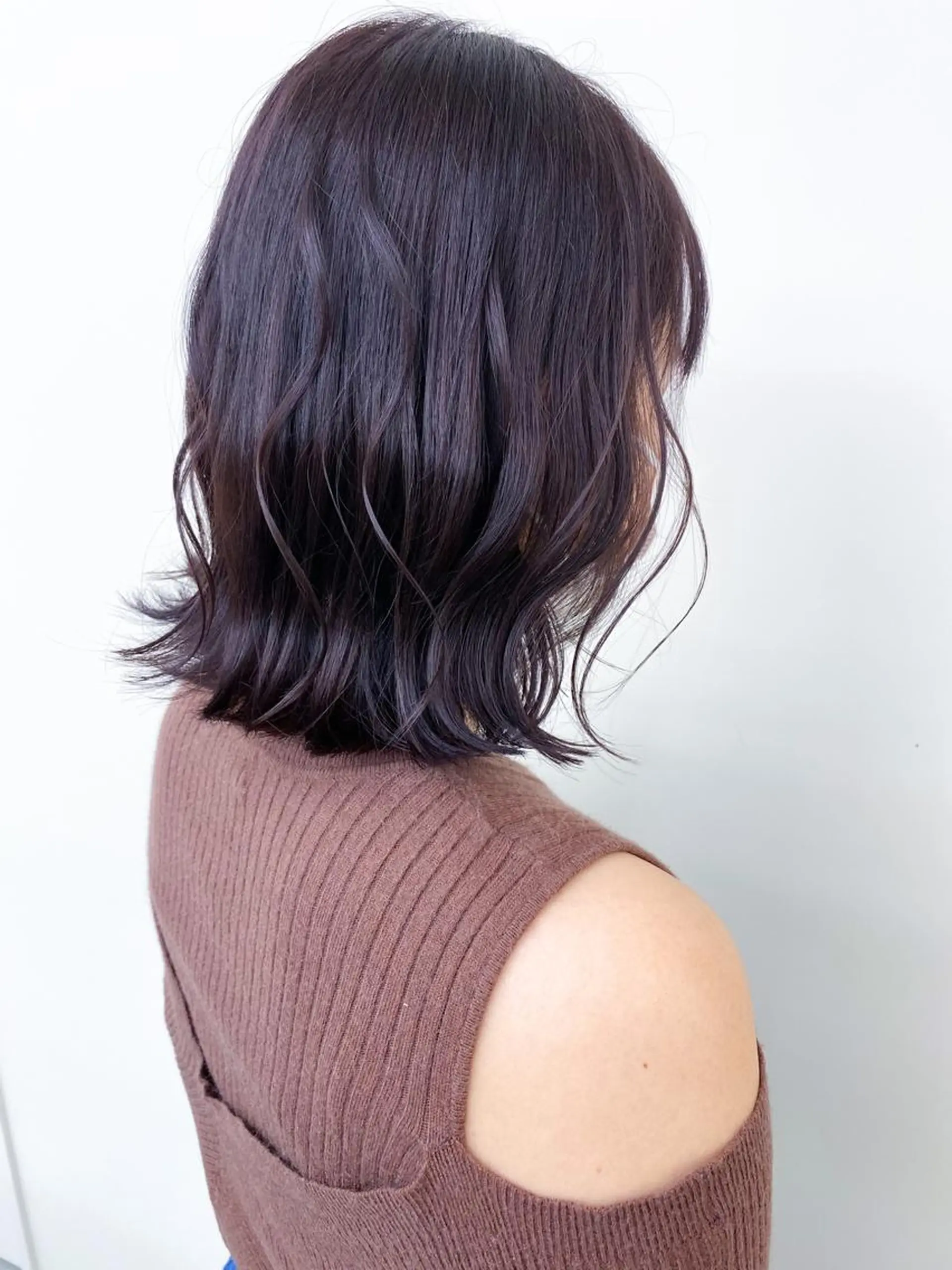 ミディアム カラー 切りっぱなしボブ バイオレットカラー ボブ カット ヘアカラー トリートメント 丹羽 隼人/髪質改善 /韓国ヘア🇰🇷のヘアスタイル