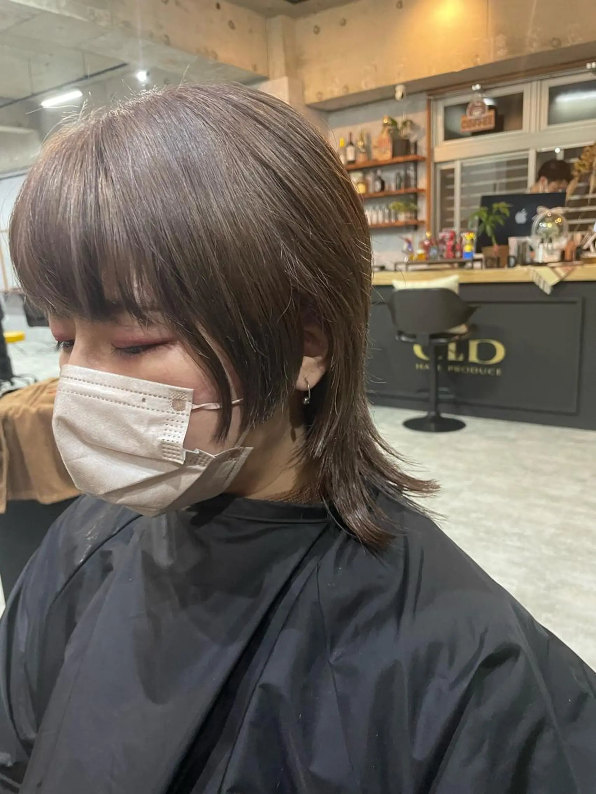 ショート アッシュ 韓国風カラー ボブ ハイライト 韓国風ヘア andKおもろまち店 艶ダブルカラー✨のヘアスタイル