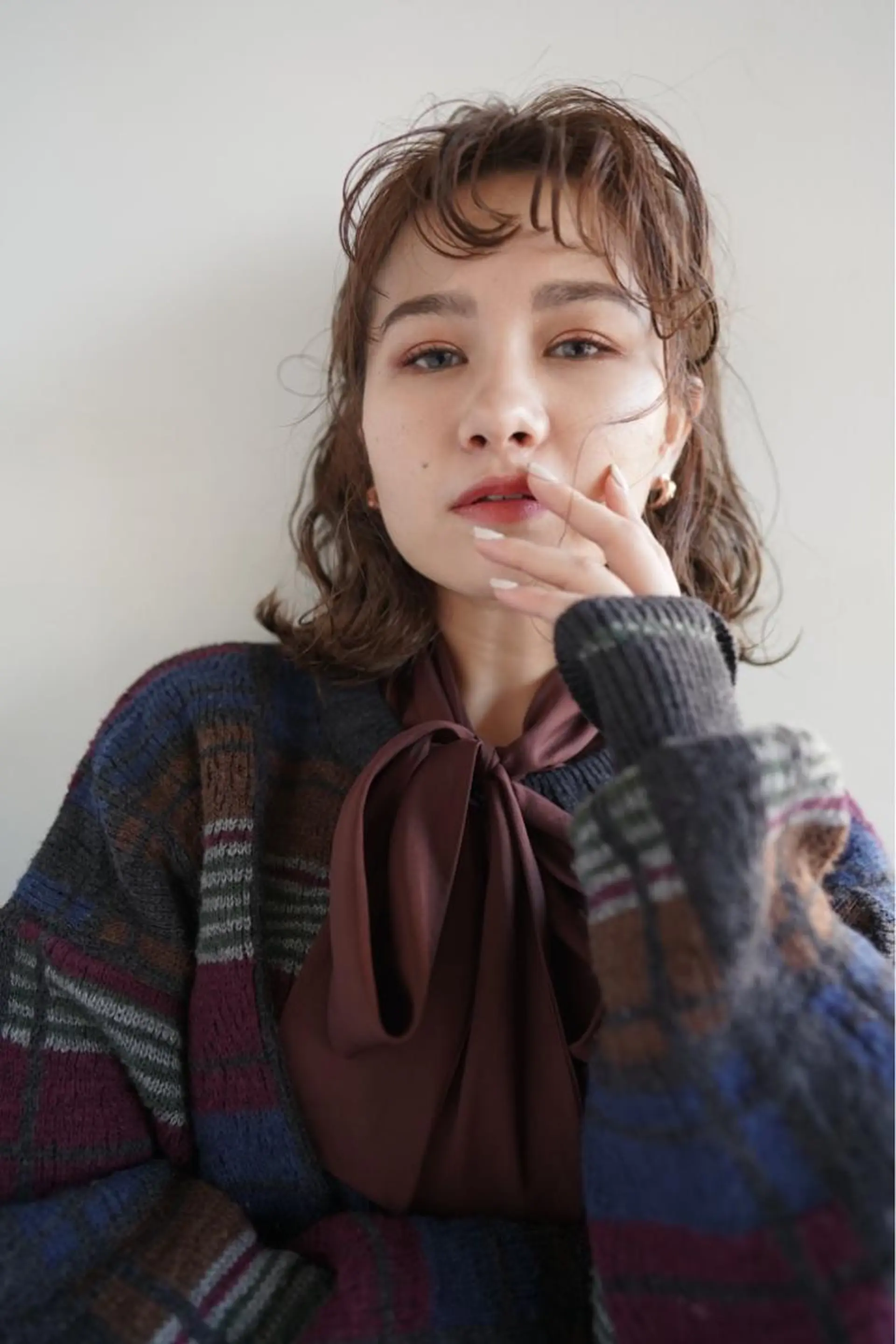 ミディアム カラー パーマ mizuho .のヘアスタイル